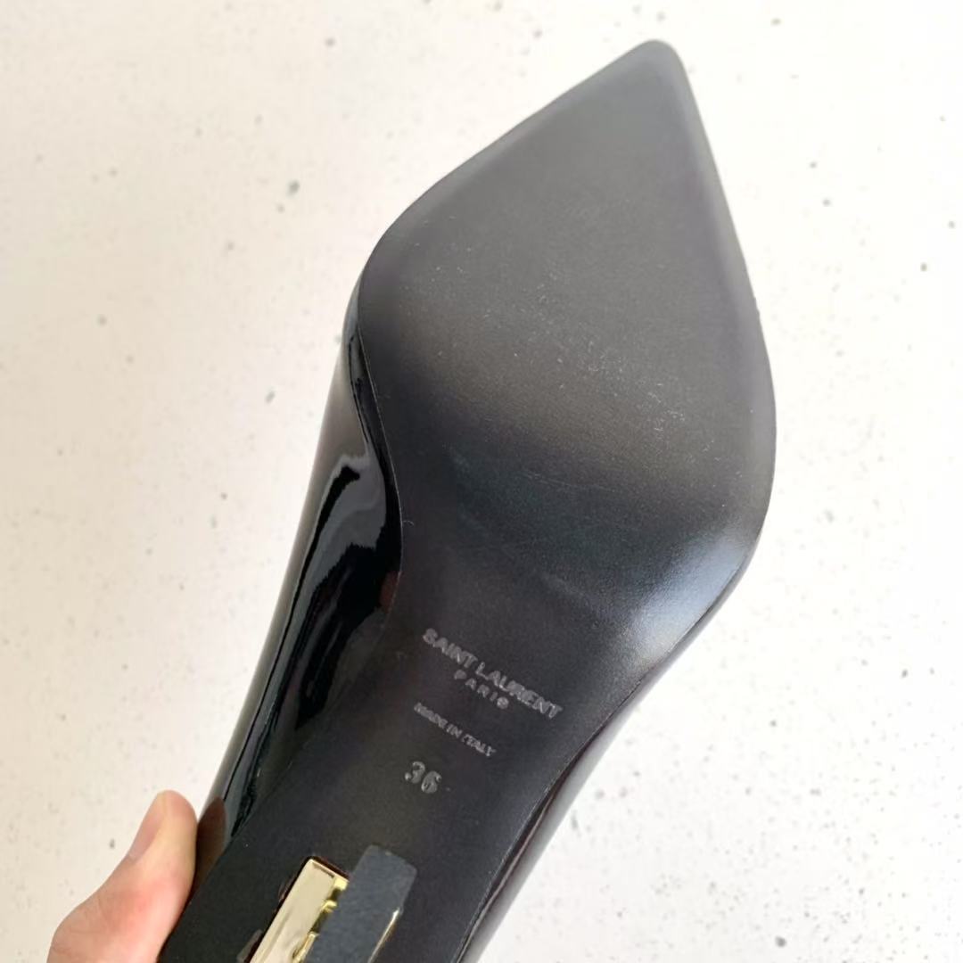 YSL letter high heels