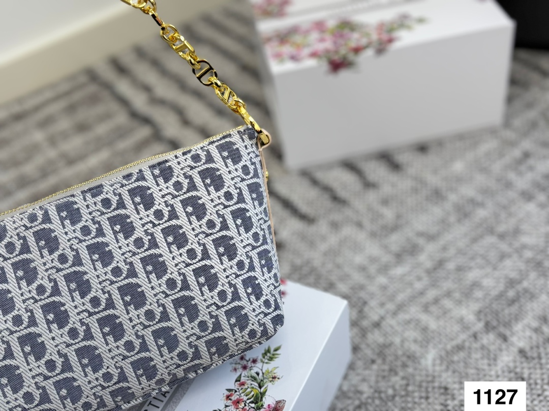 DIOR light blue monogram underarm bag