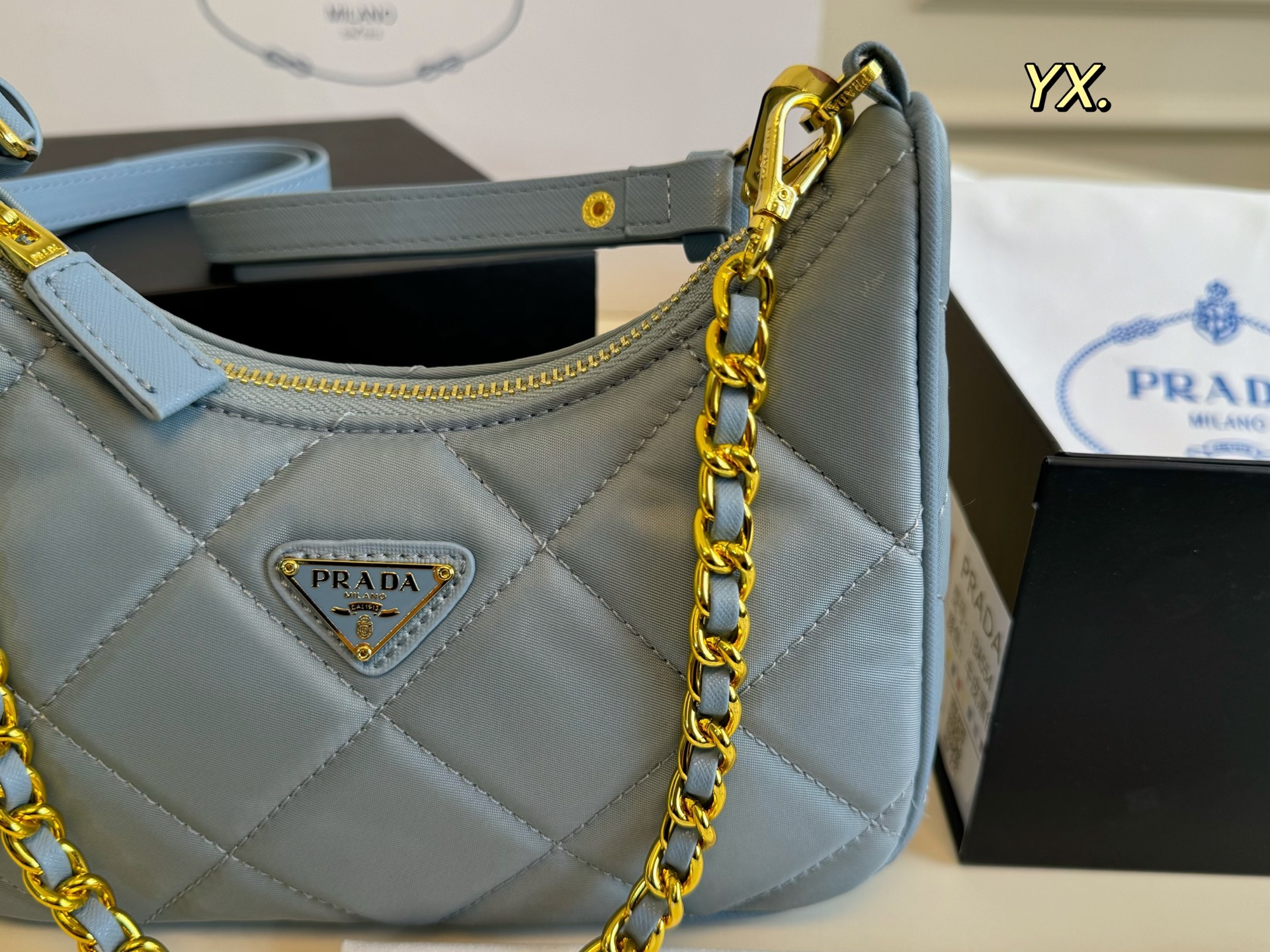 PRADA rhombus chain shoulder bag