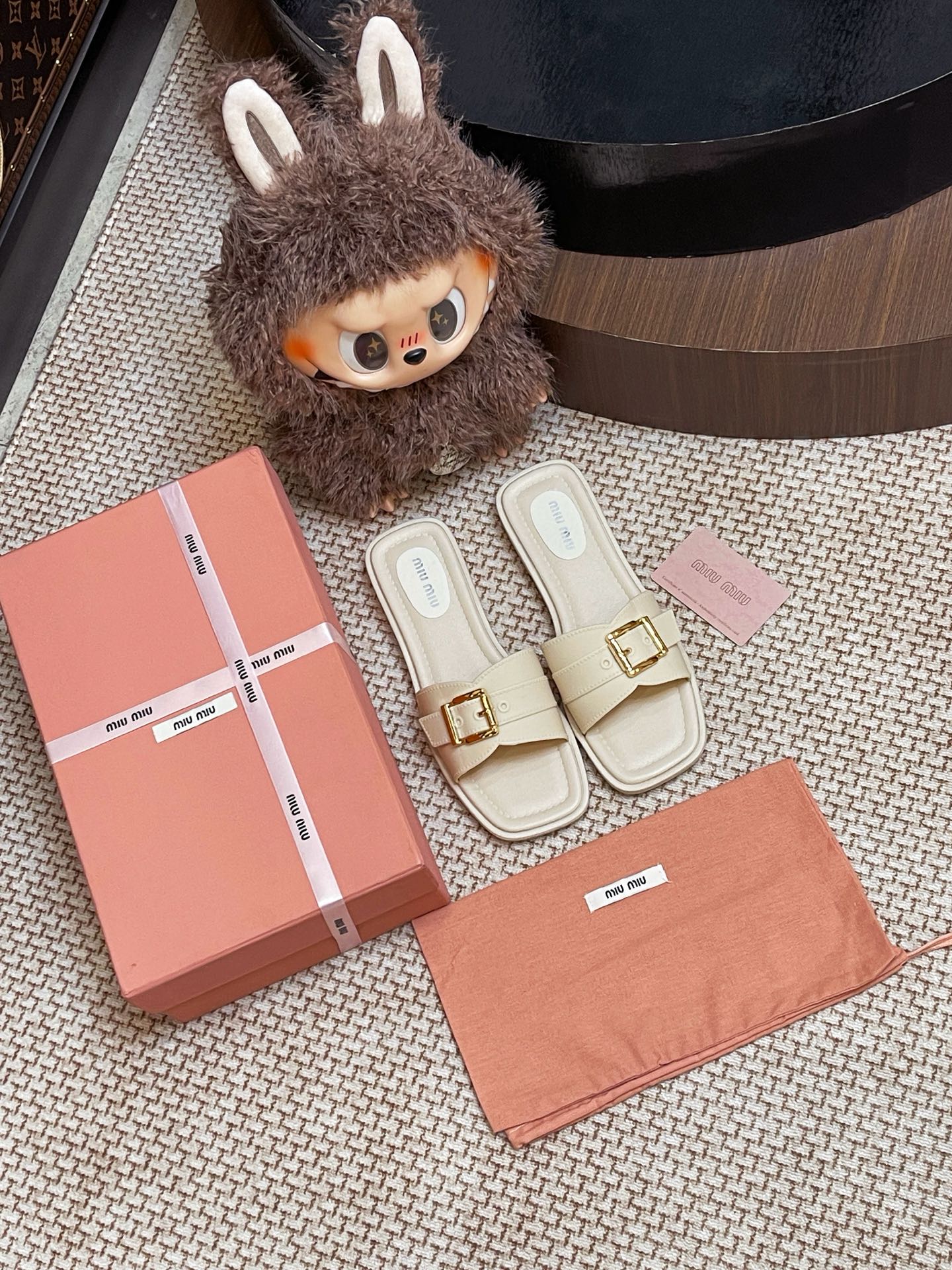 Miumiu metal buckle slippers
