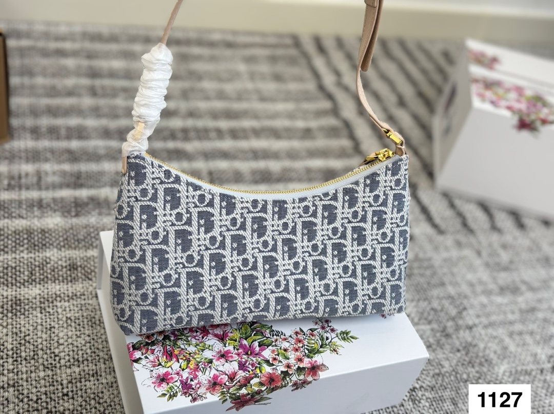 DIOR light blue monogram underarm bag