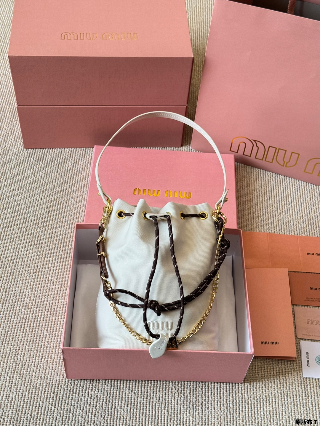 Miu Miu Canvas Bucket Bag