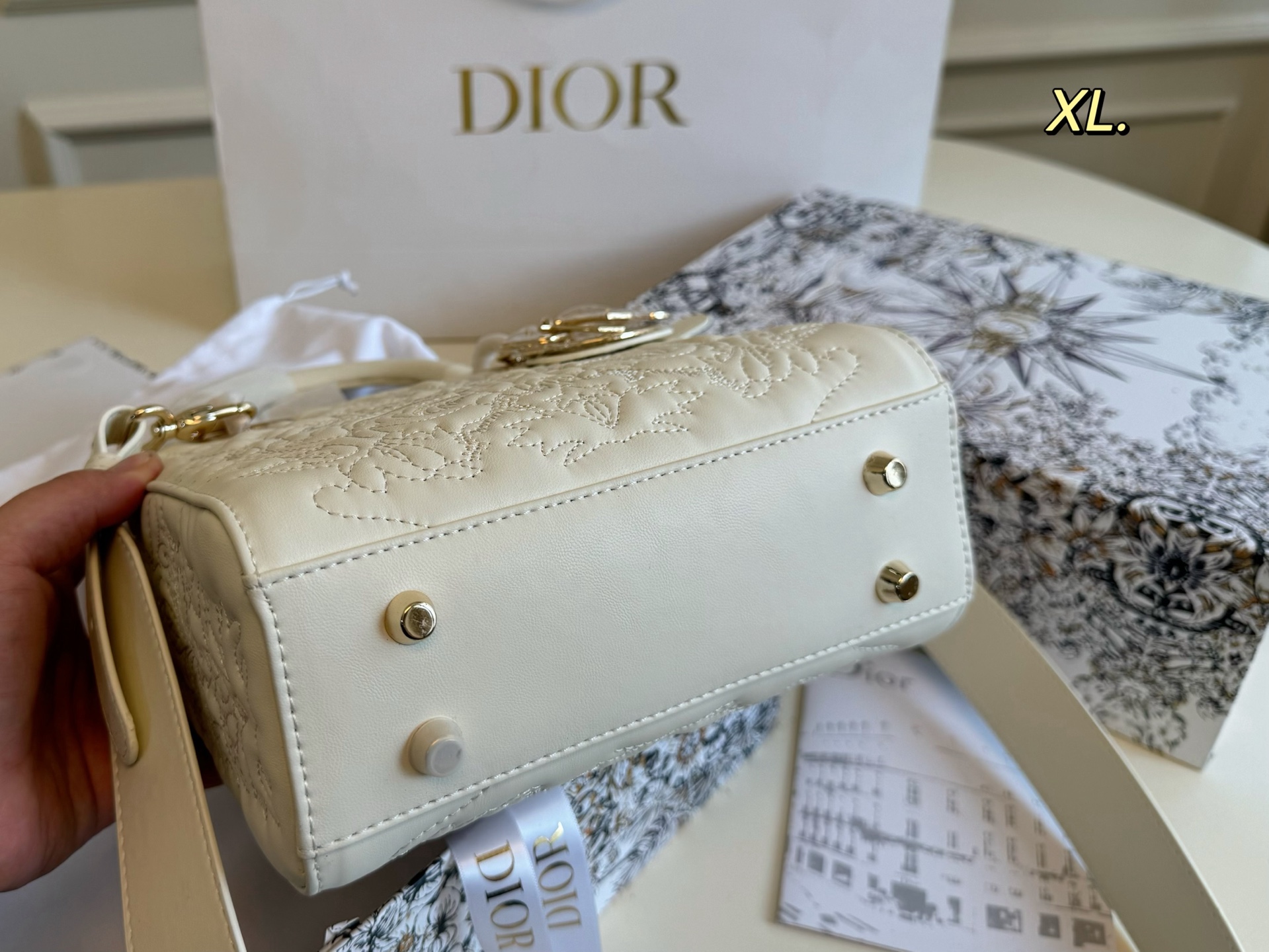 Dior Diana Three-dimensional Carved Embroidery handbag