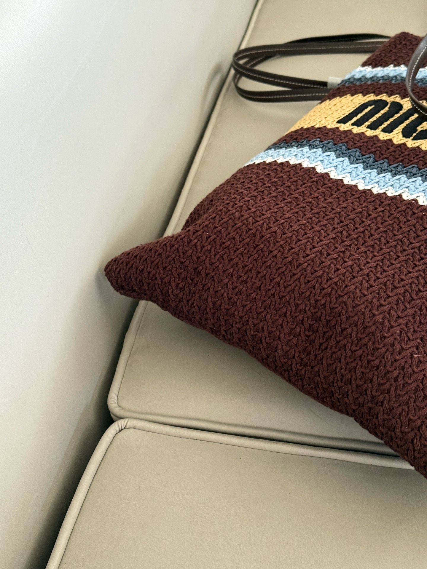 MiuMiu patchwork woven tote bag