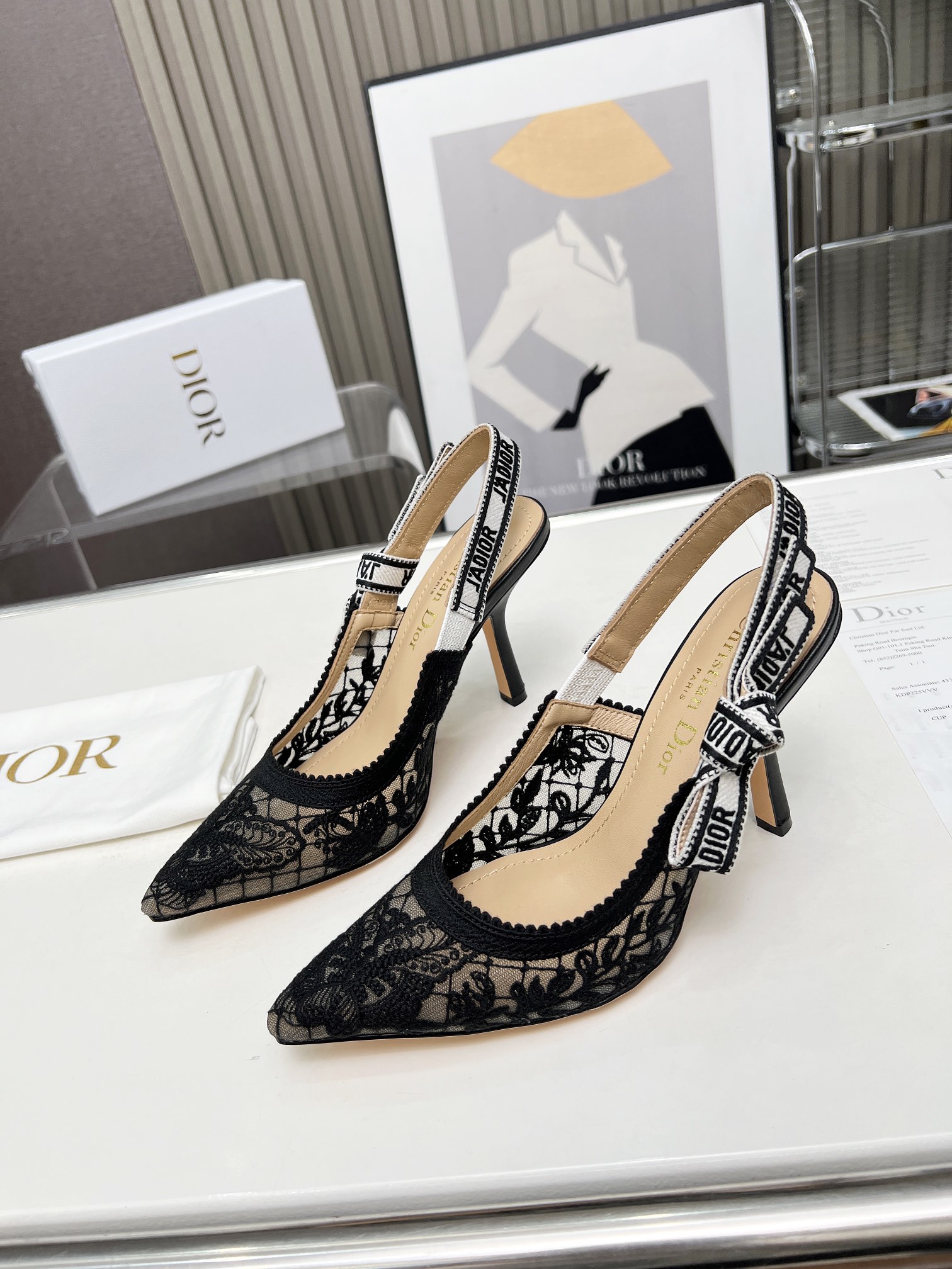 Dior embroidered high heels