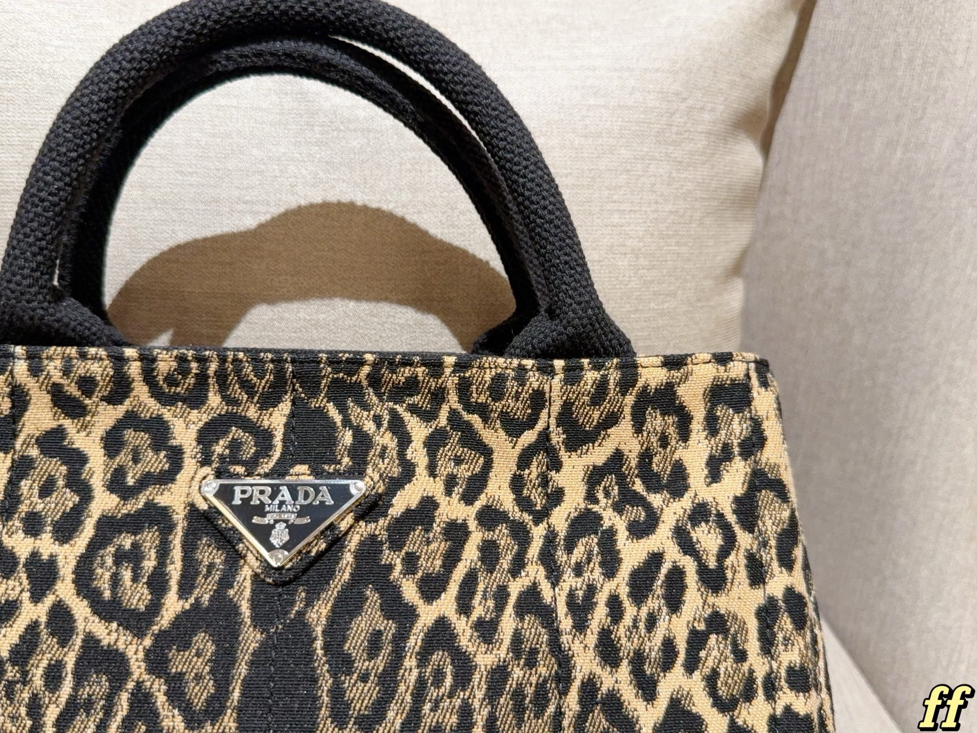 Prada leopard print tote bag