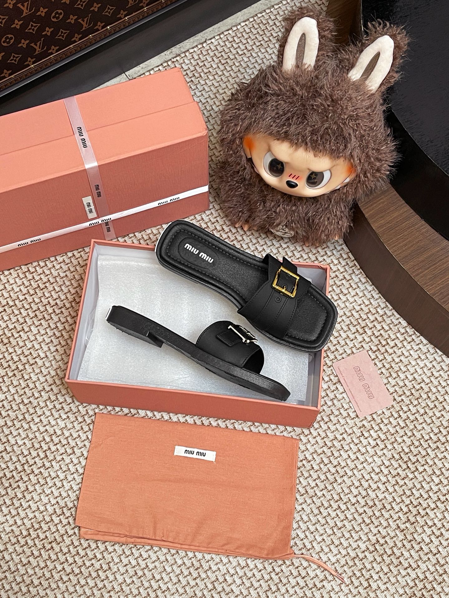 Miumiu metal buckle slippers