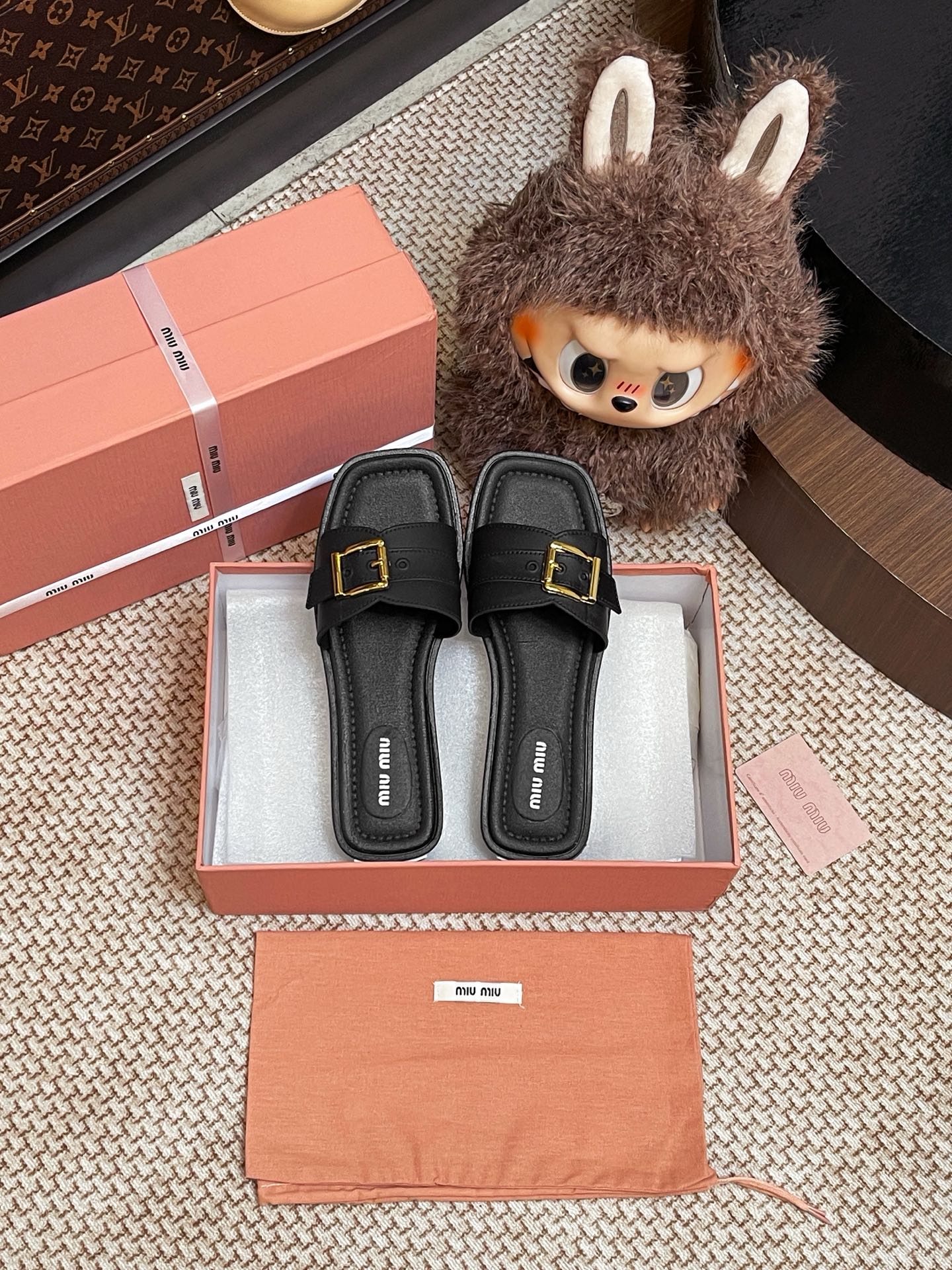Miumiu metal buckle slippers