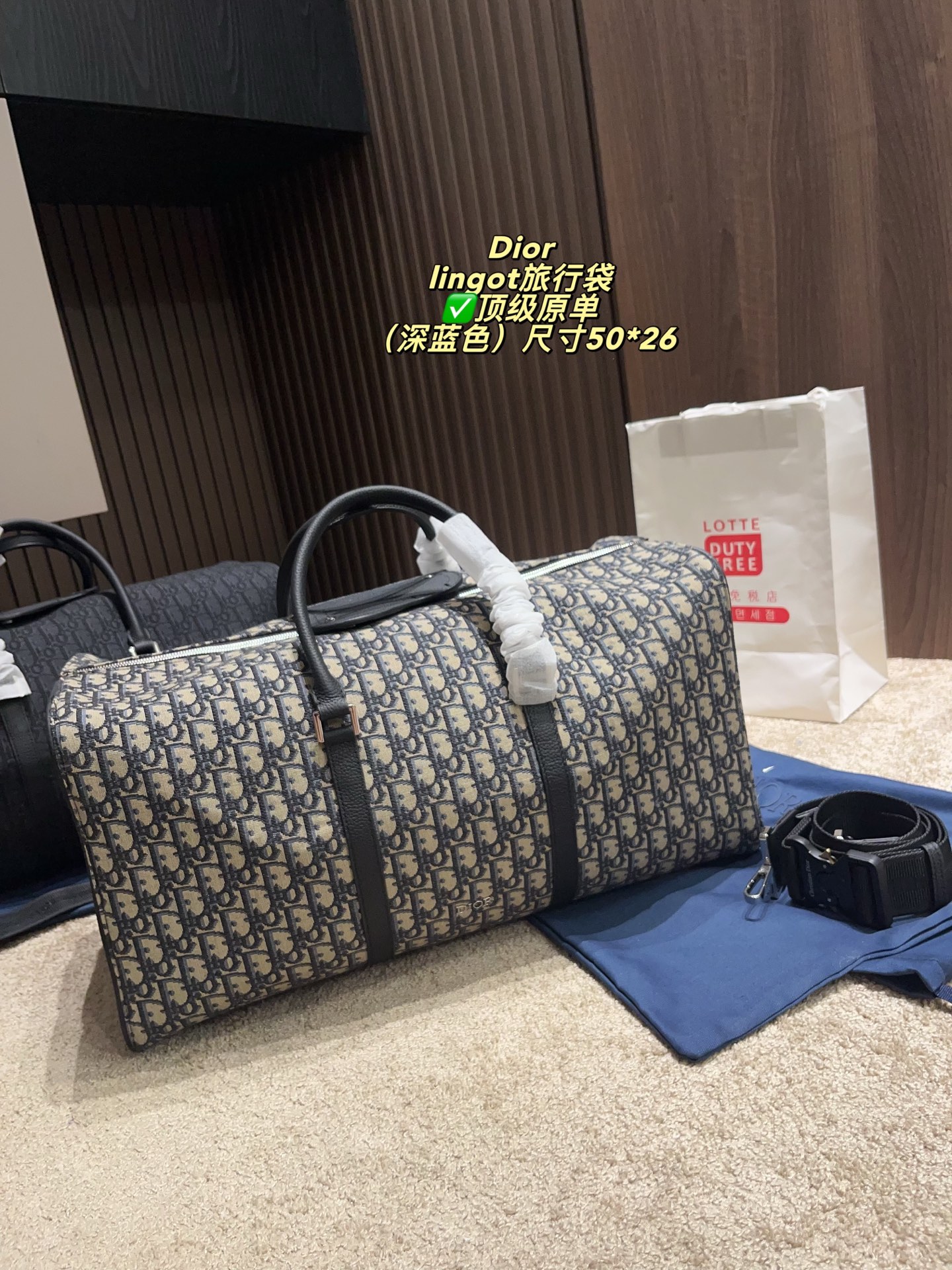 DIOR canvas travel bag