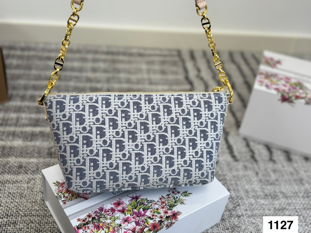 DIOR light blue monogram underarm bag