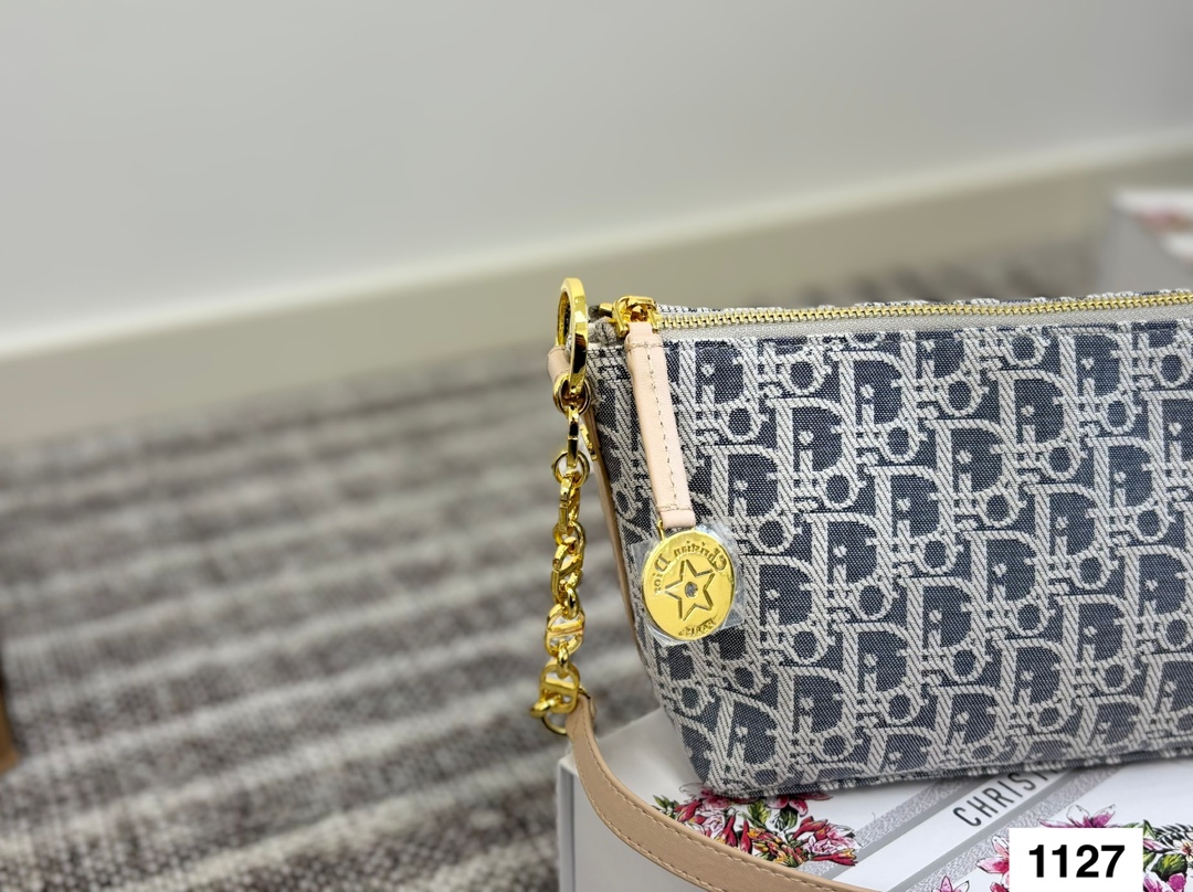 DIOR light blue monogram underarm bag