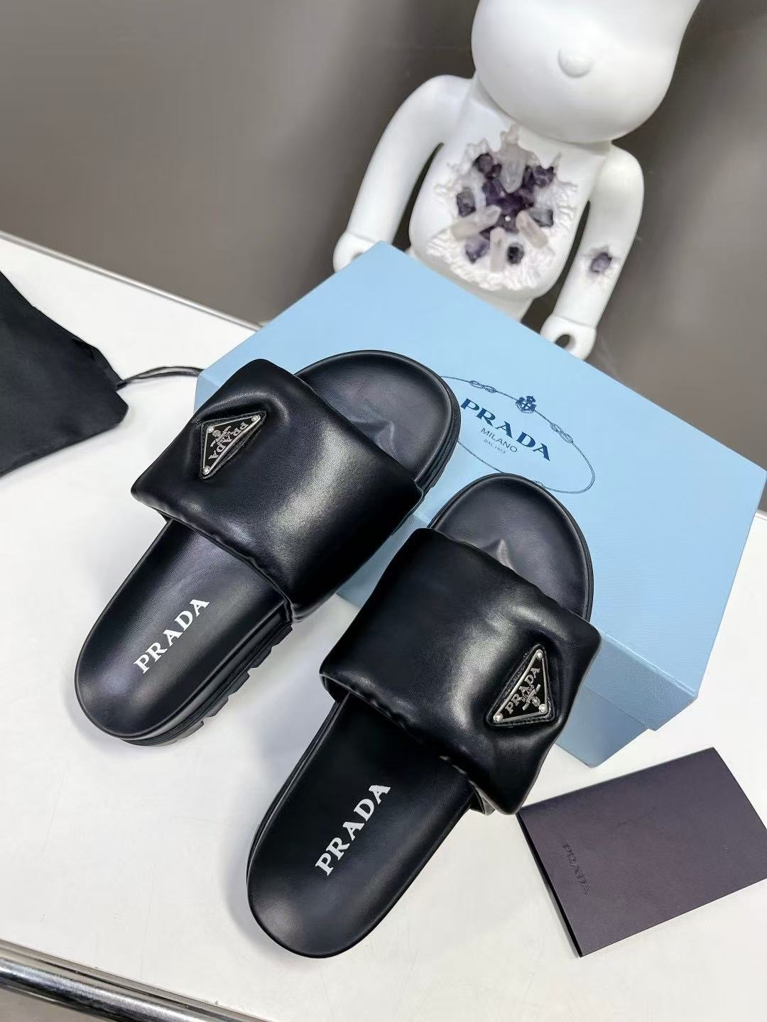 Prada sponge slippers