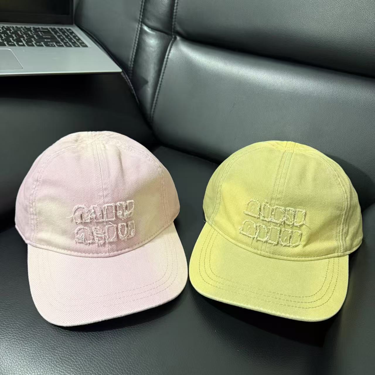 Miumiu soft top cord baseball cap