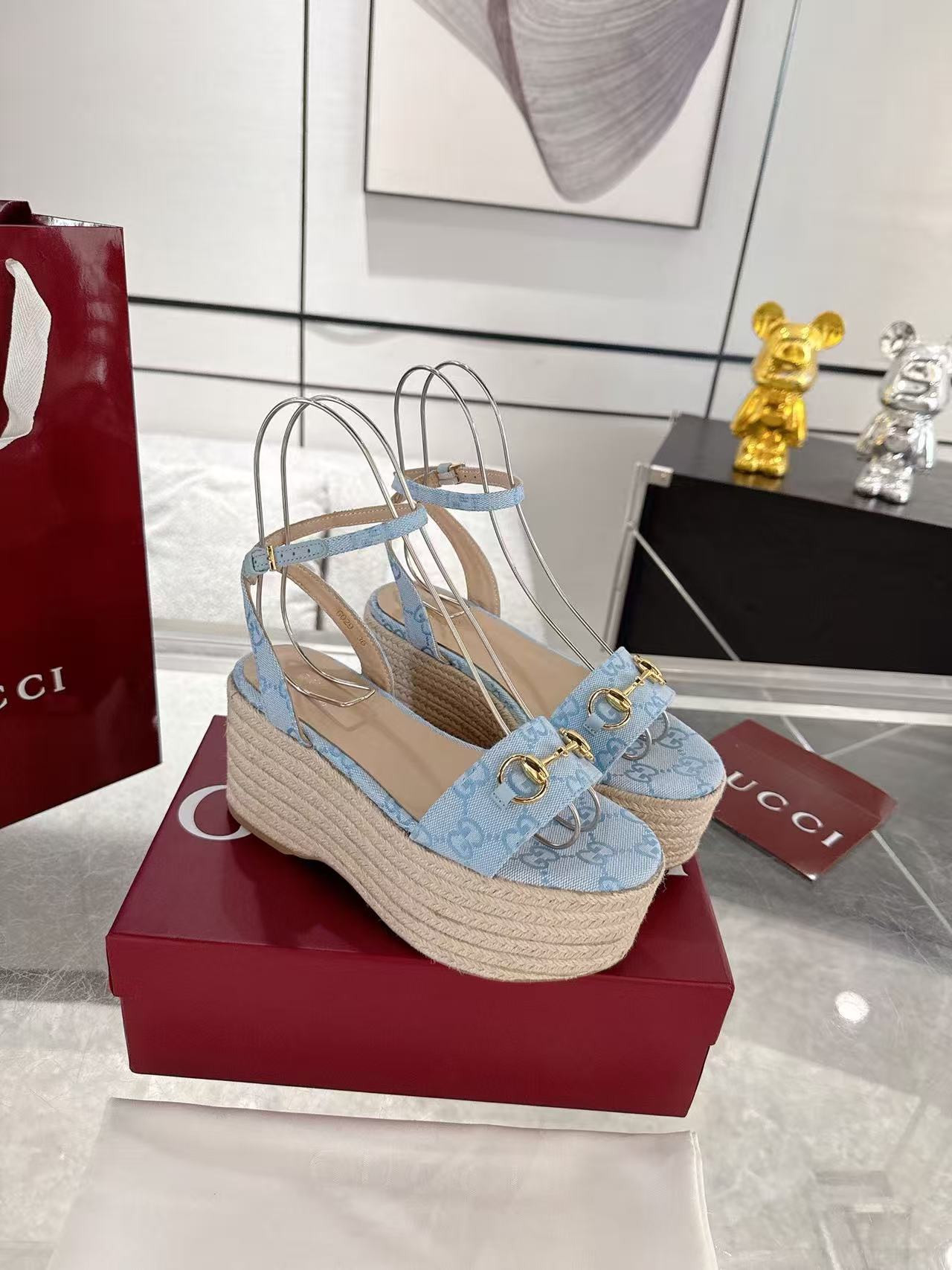 Gucci horse buckle high heels