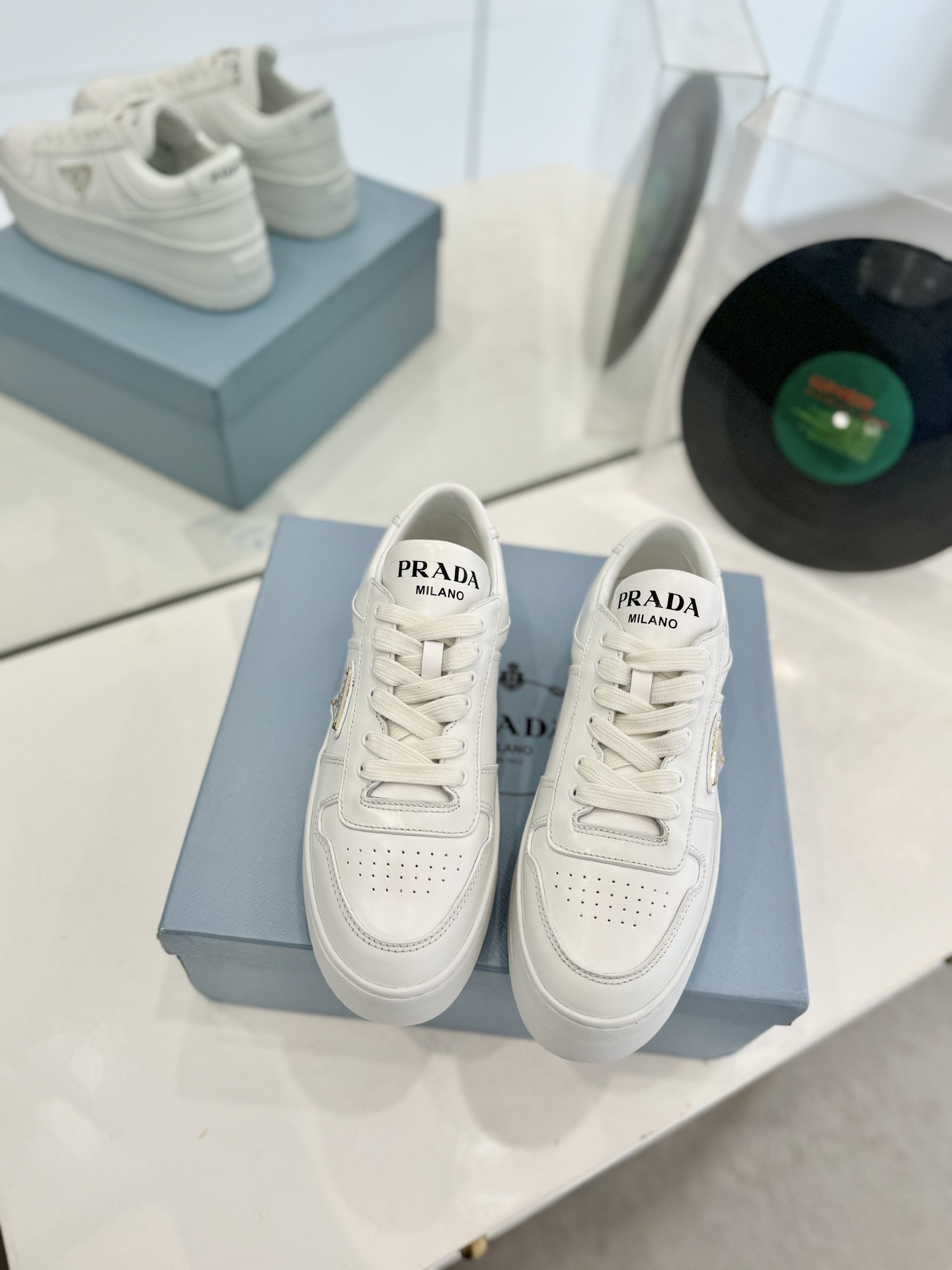 Prada platform shoes full grain cow leather