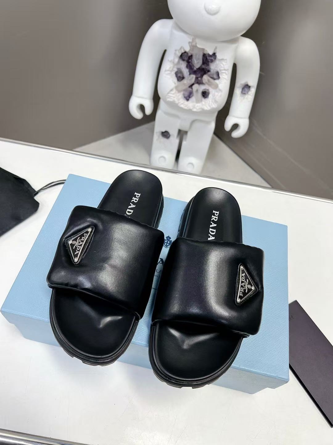 Prada sponge slippers