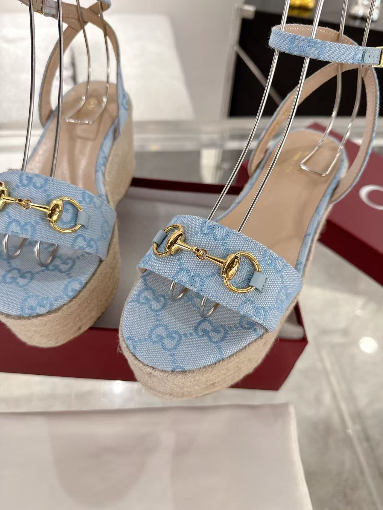 Gucci horse buckle high heels