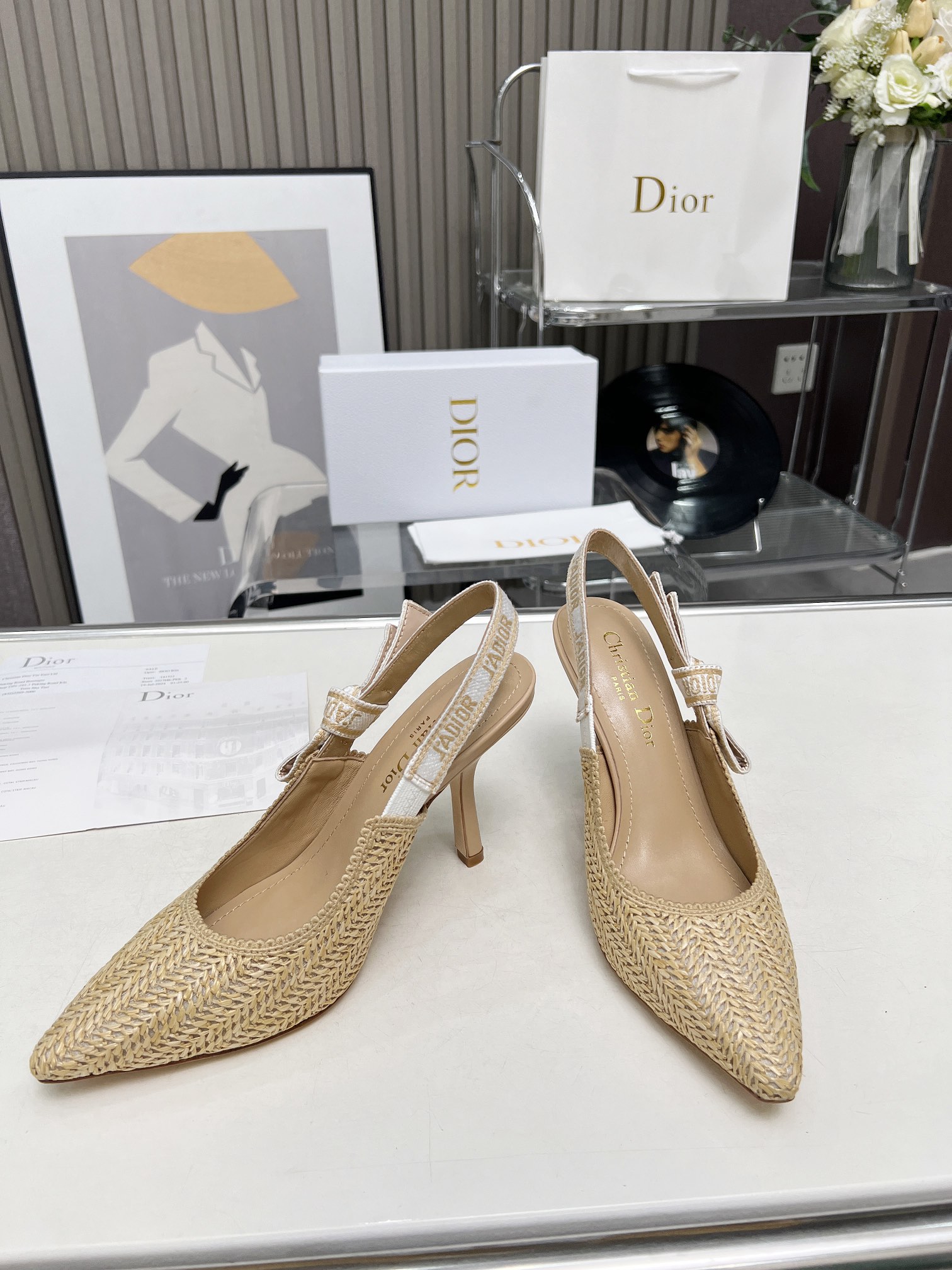 Dior embroidered high heels