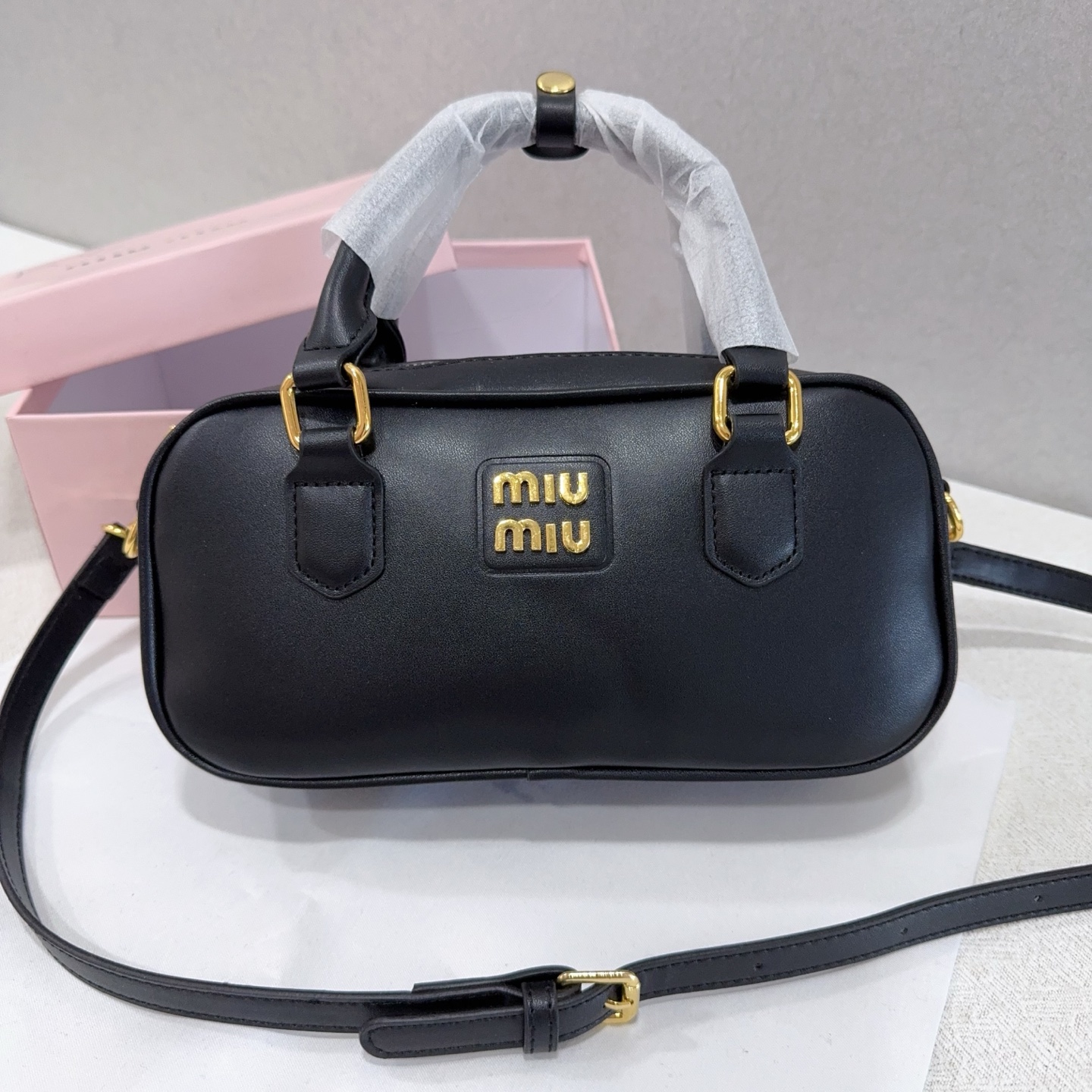Miu Miu high-end bowling bag women's spring and summer popular shoulder crossbody handbag