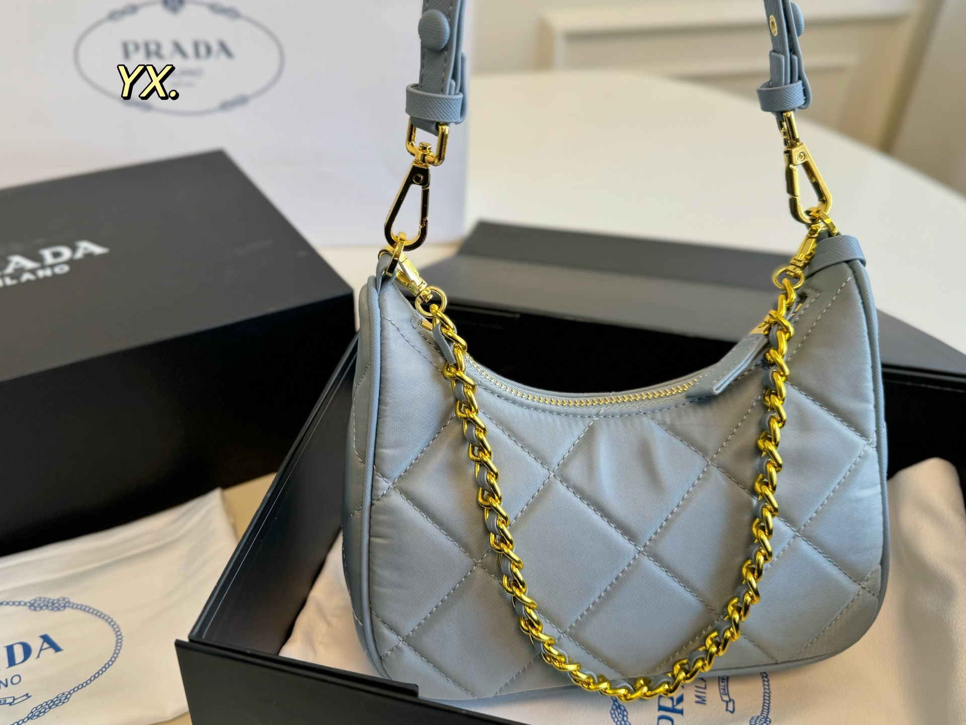 PRADA rhombus chain shoulder bag