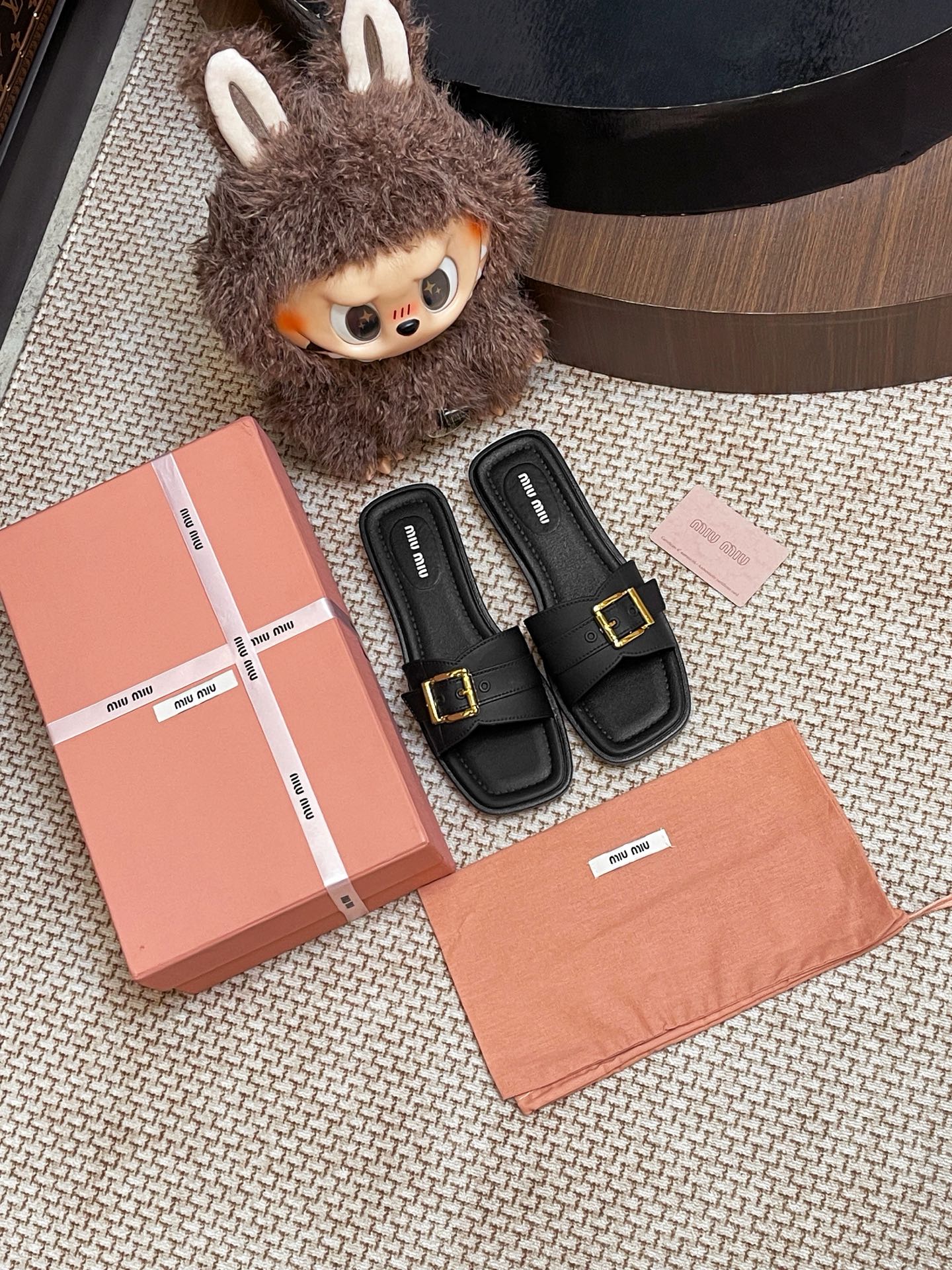 Miumiu metal buckle slippers