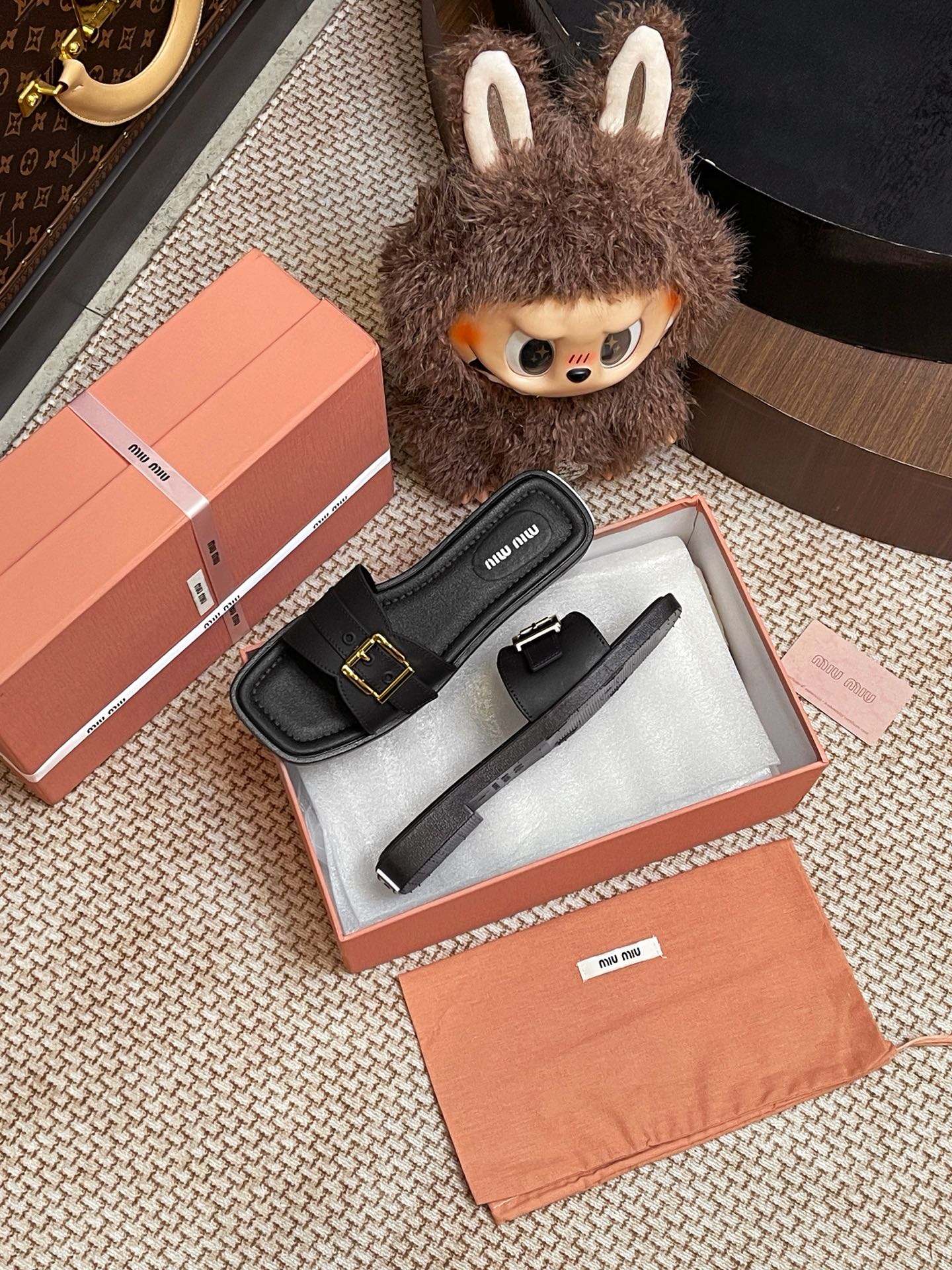 Miumiu metal buckle slippers