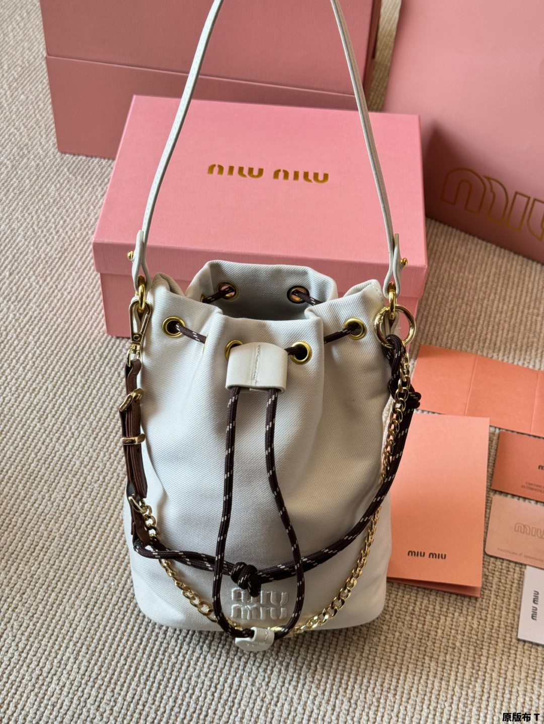 Miu Miu Canvas Bucket Bag