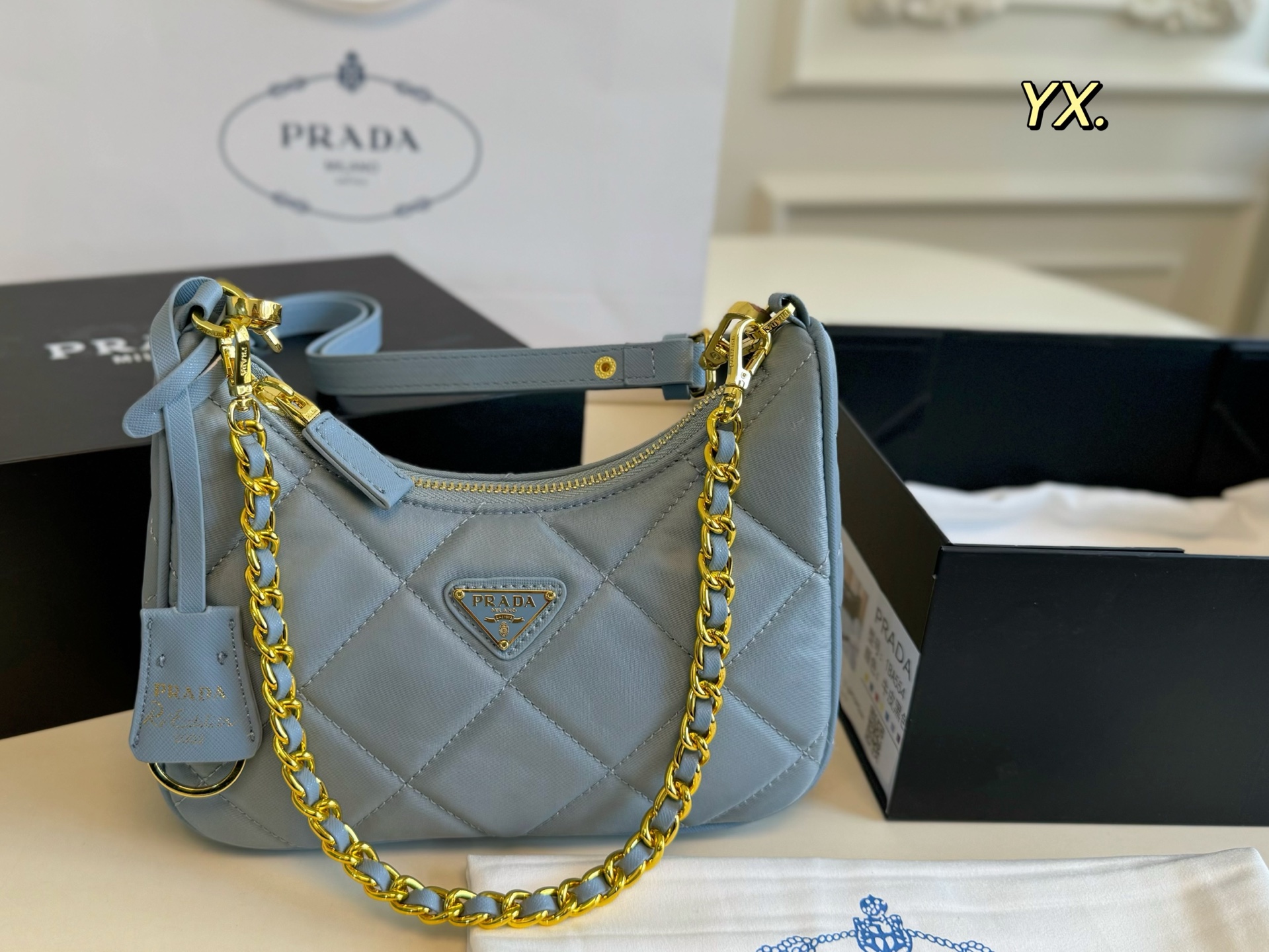 PRADA rhombus chain shoulder bag