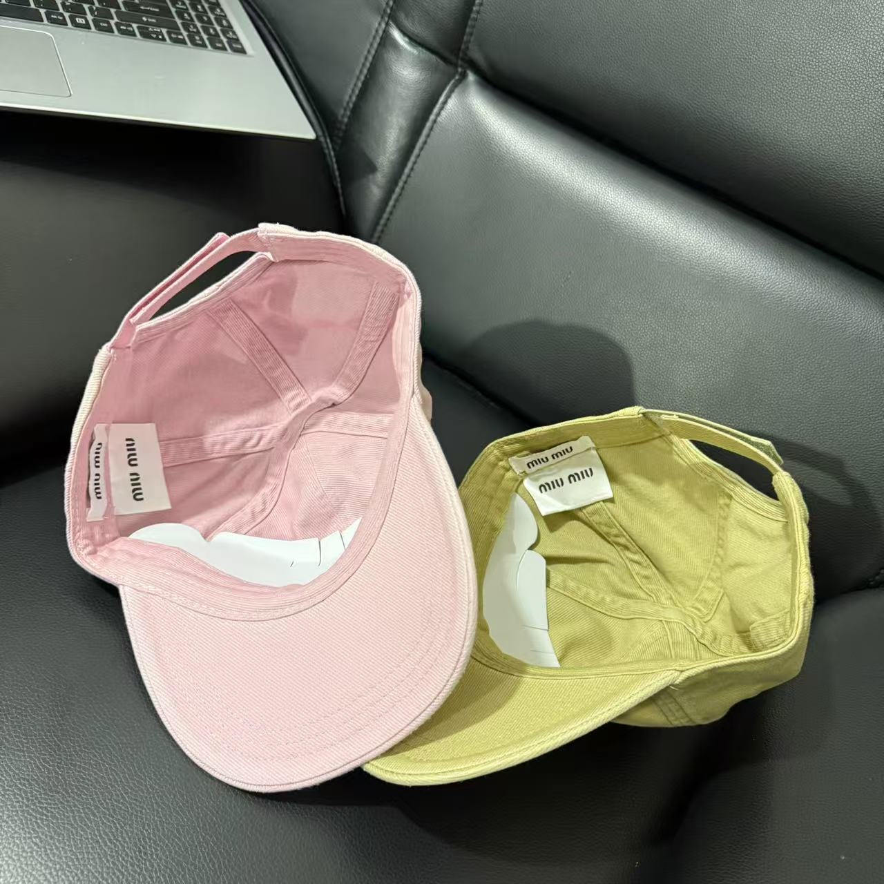 Miumiu soft top cord baseball cap