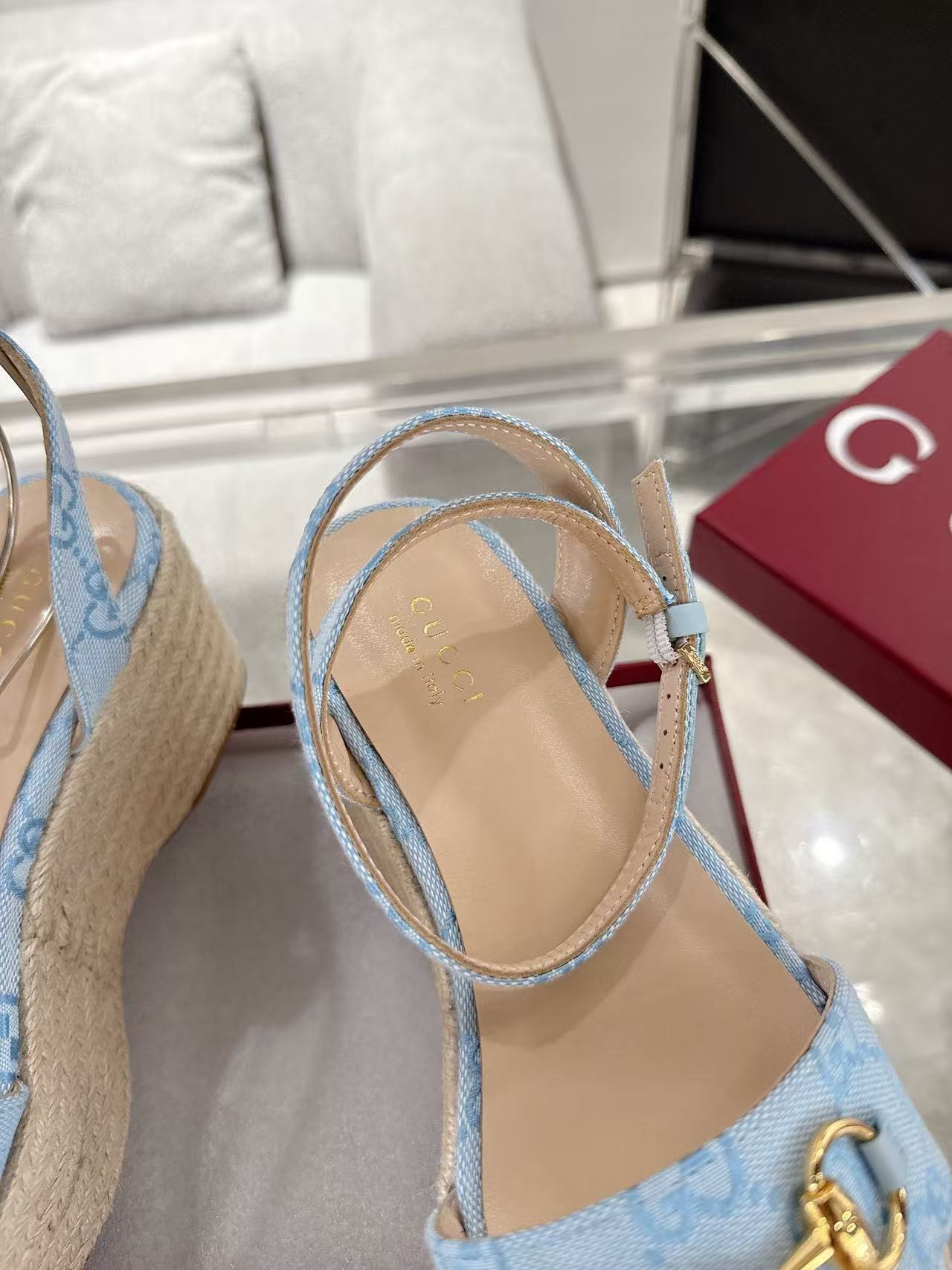 Gucci horse buckle high heels