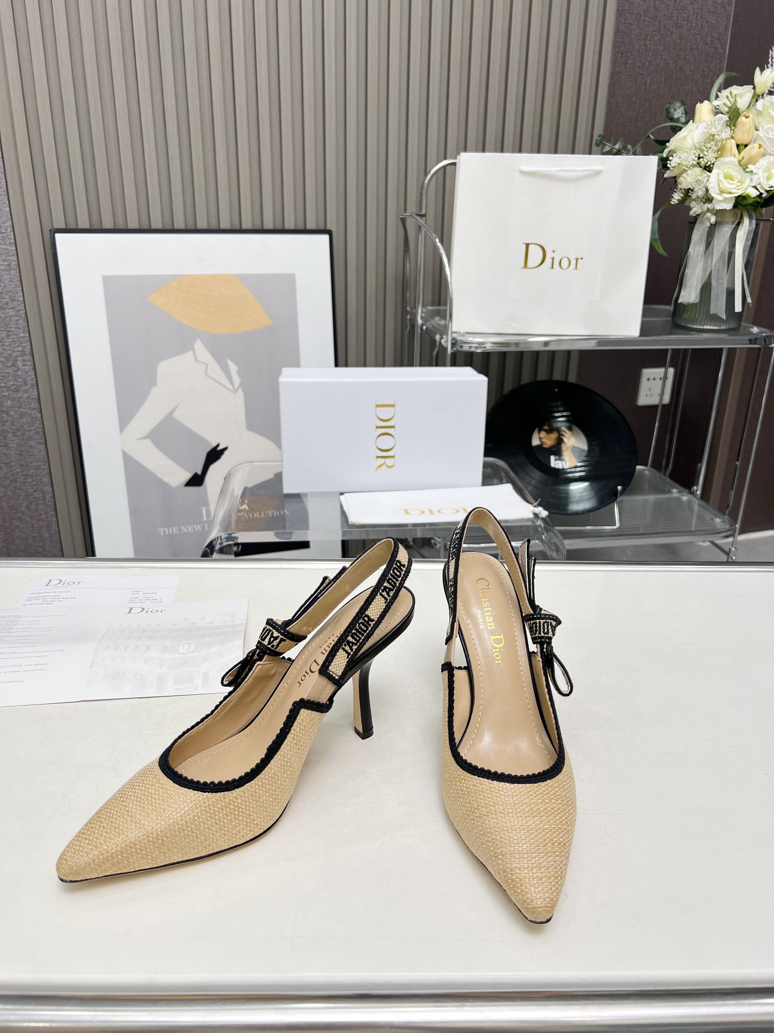 Dior embroidered high heels