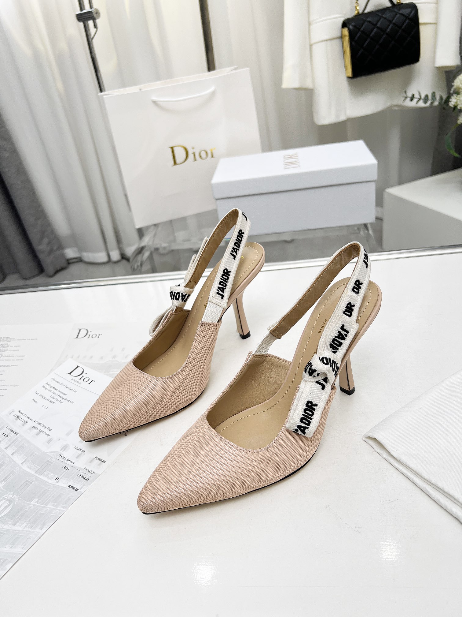 Dior embroidered high heels