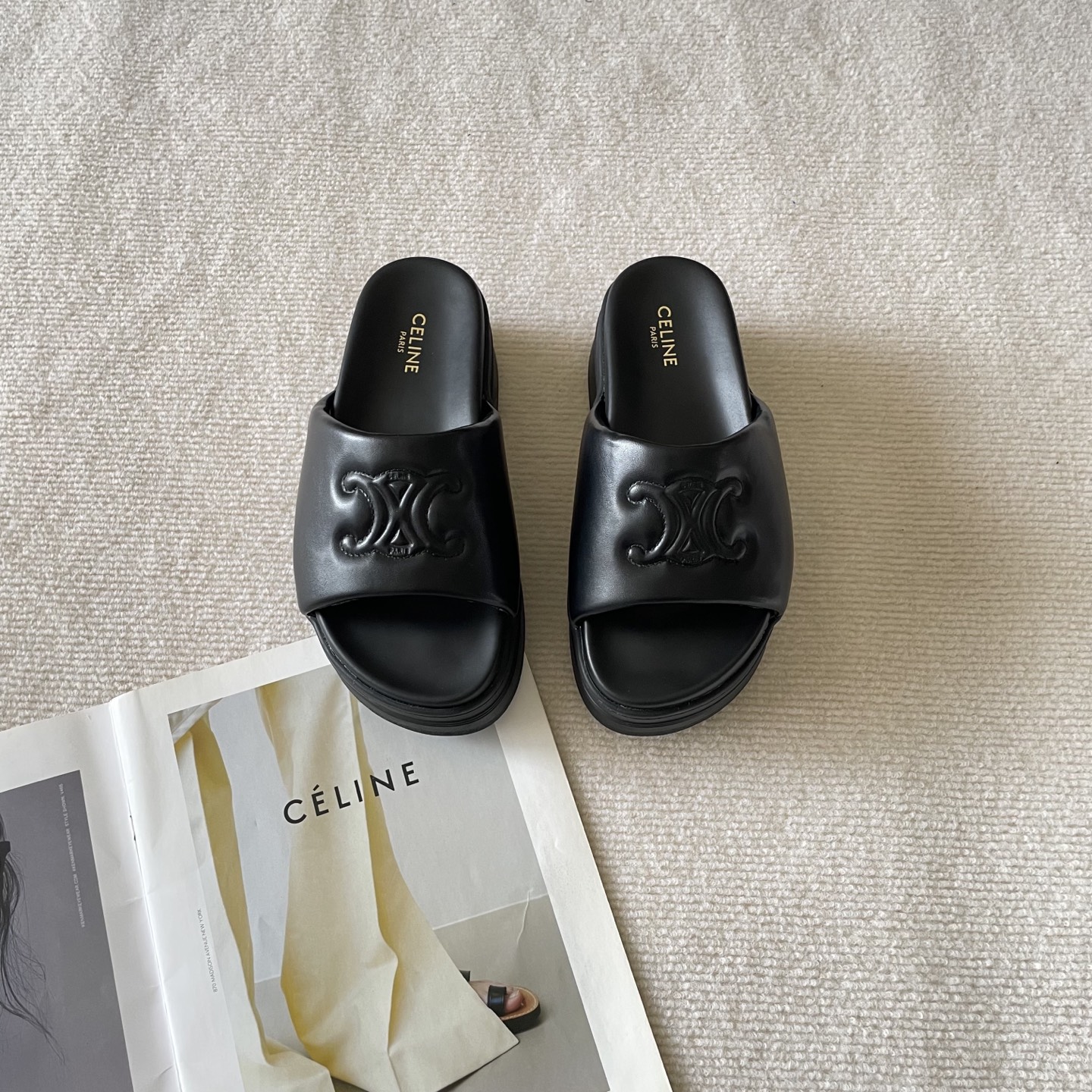 Celine Arc de Triomphe platform slides
