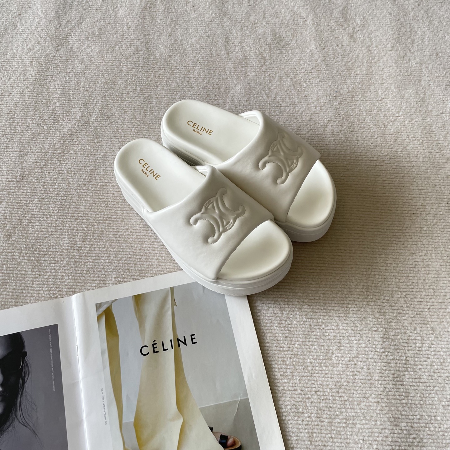 Celine Arc de Triomphe platform slides