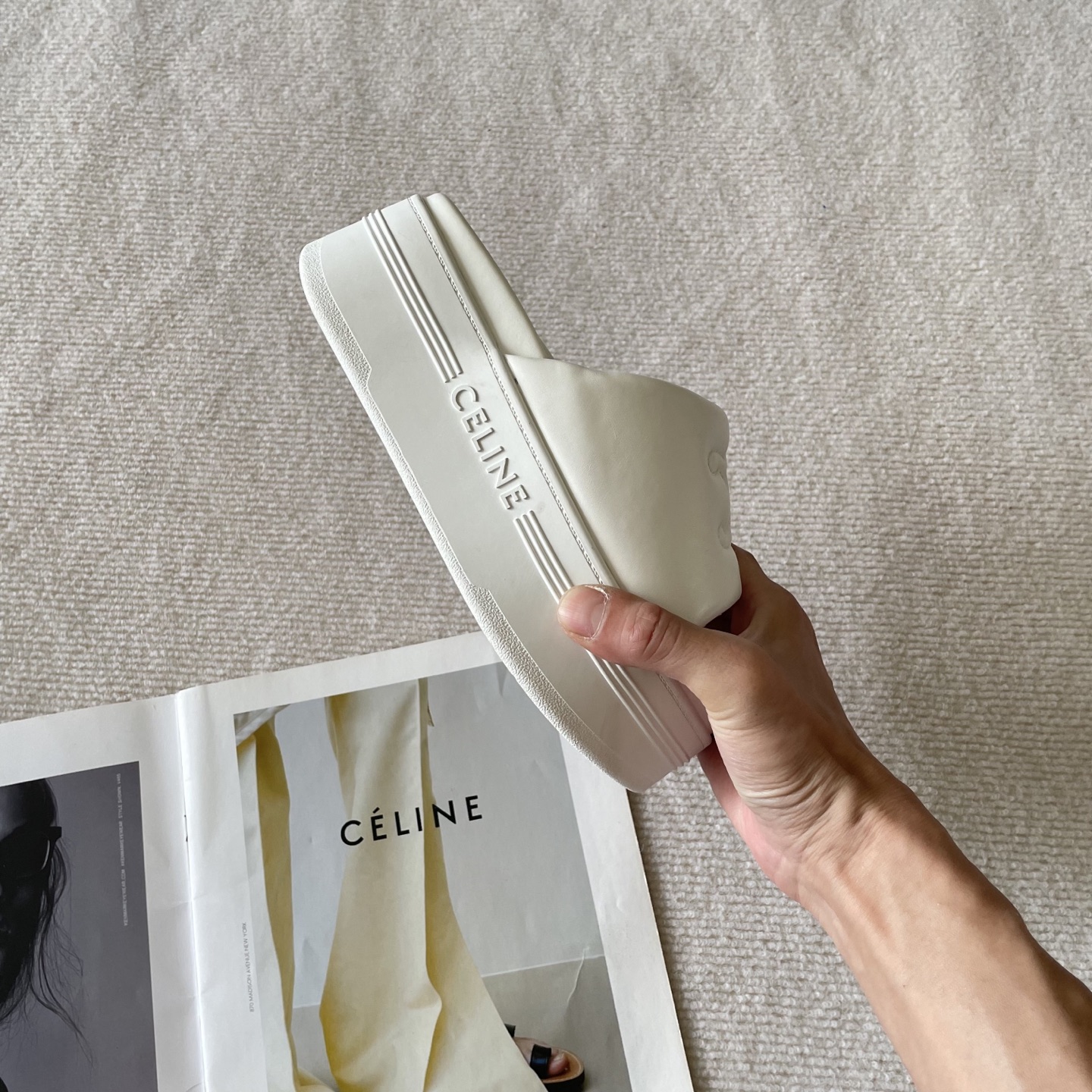 Celine Arc de Triomphe platform slides