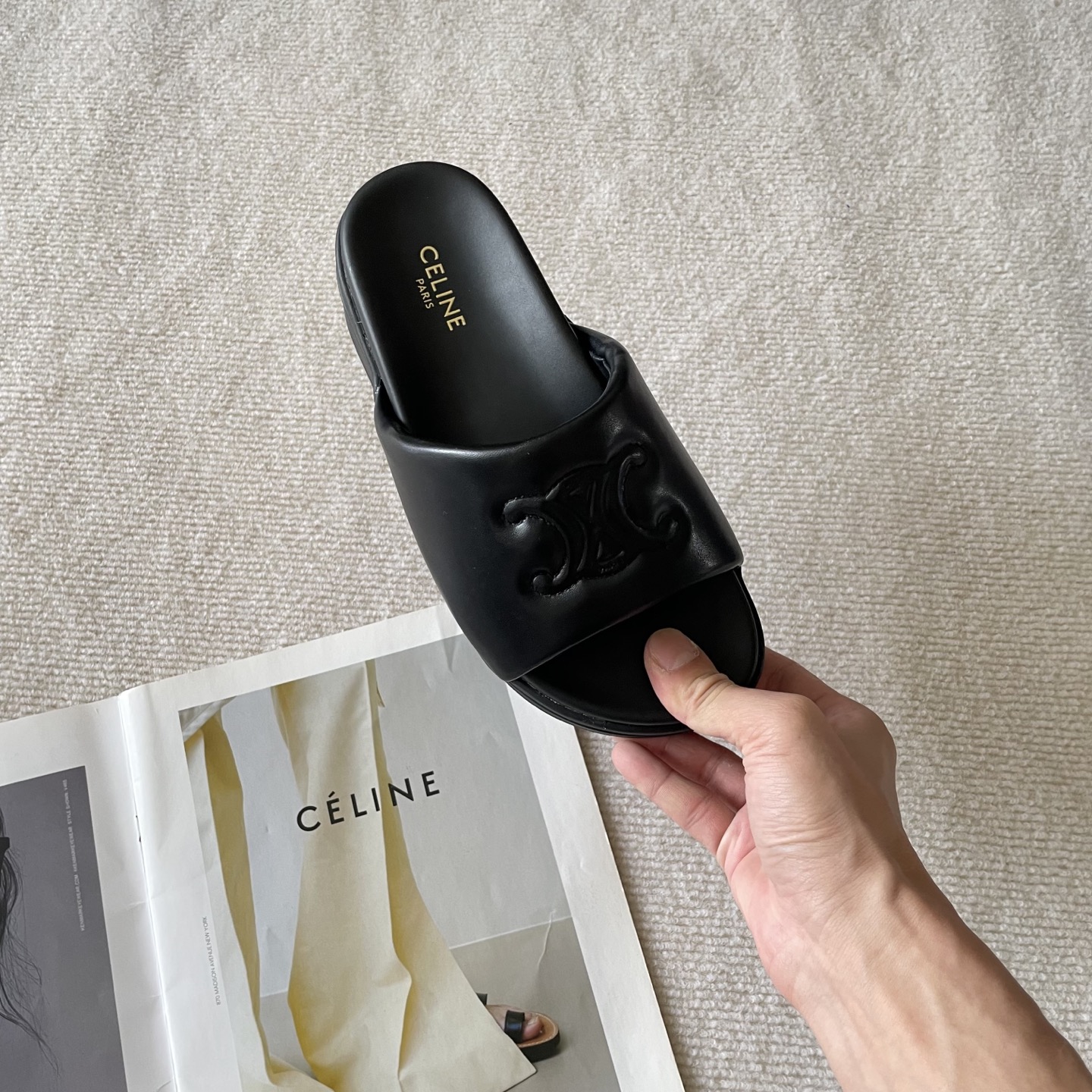 Celine Arc de Triomphe platform slides