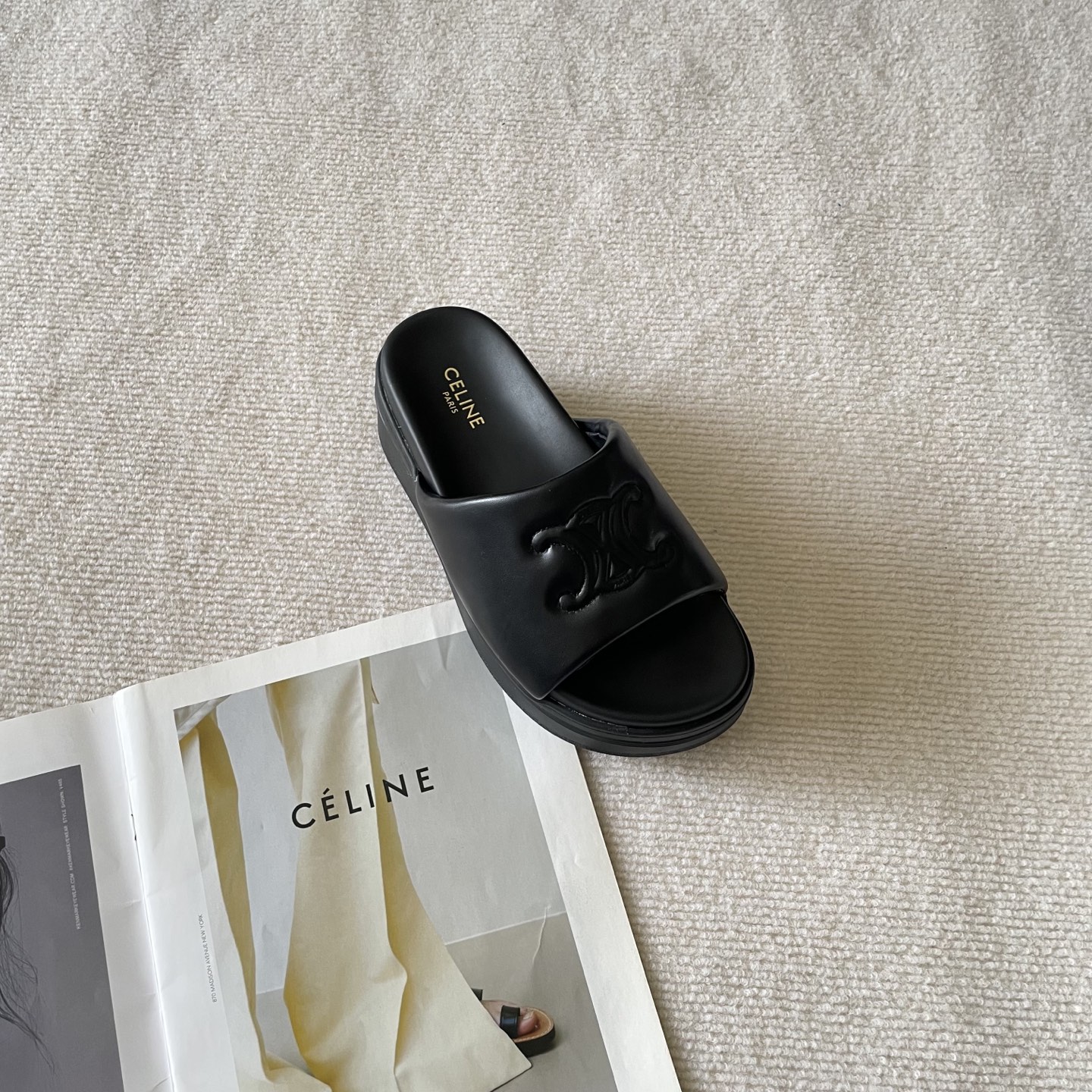 Celine Arc de Triomphe platform slides