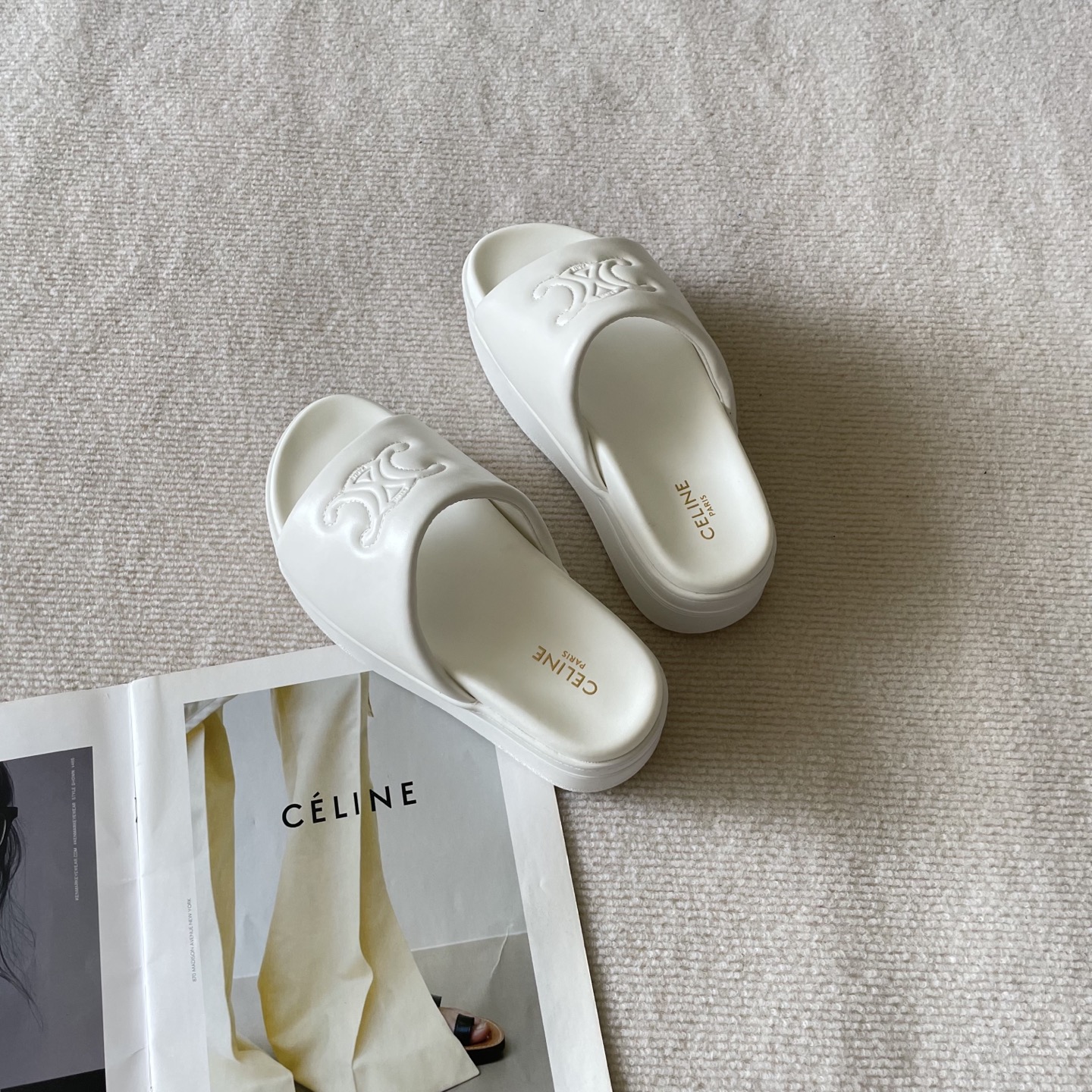 Celine Arc de Triomphe platform slides