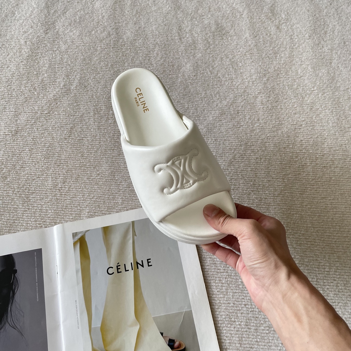 Celine Arc de Triomphe platform slides
