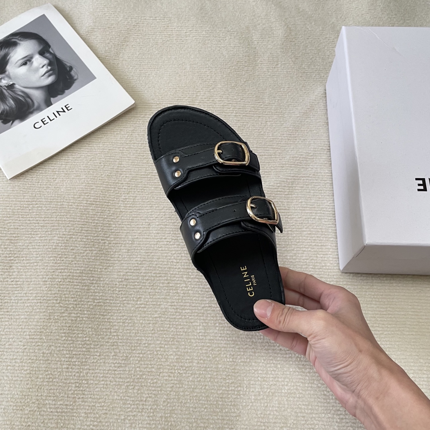 CELINE new early summer thick-soled slippers for vacation style