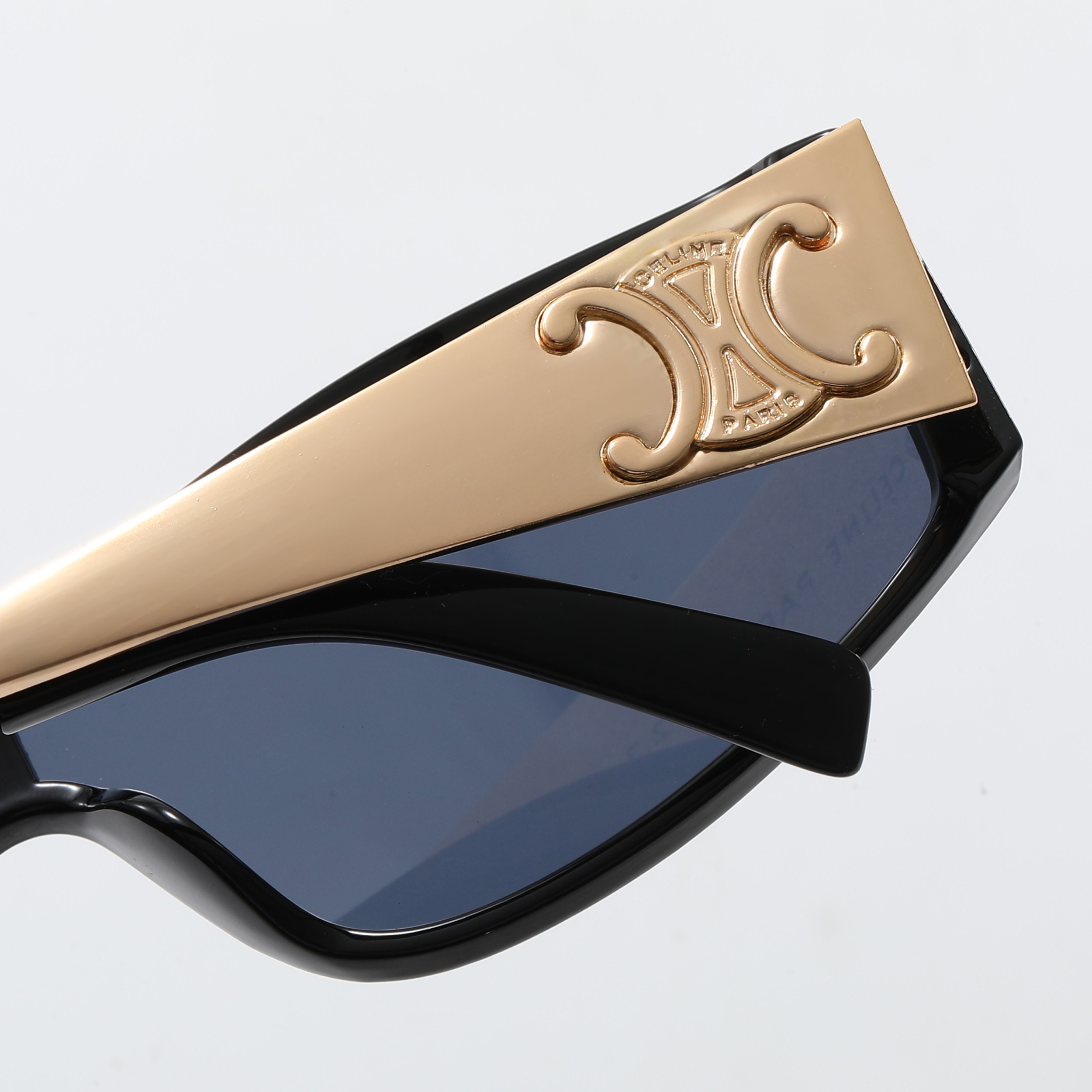 Celine European and American metal motorcycle style sunglasses slim and high-end sunglasses