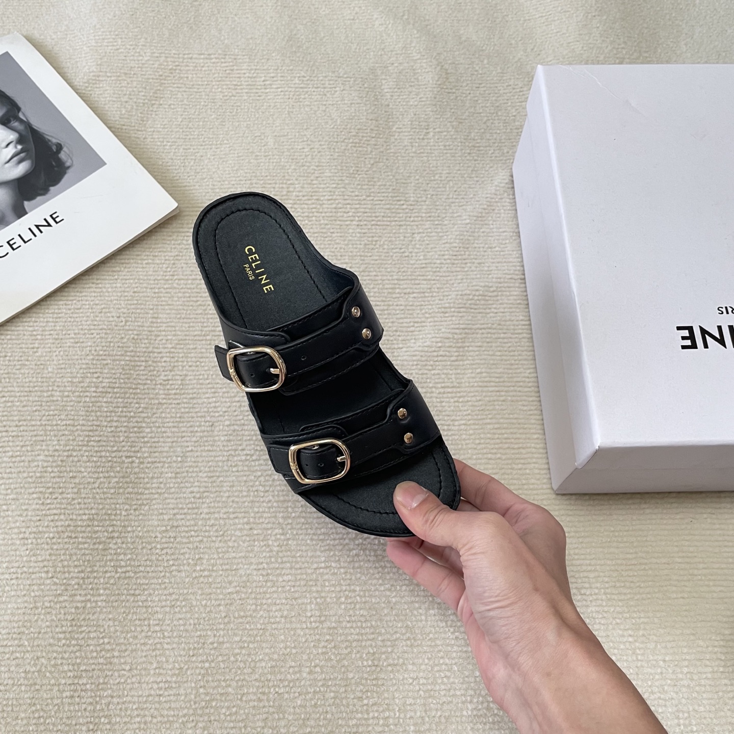 CELINE new early summer thick-soled slippers for vacation style