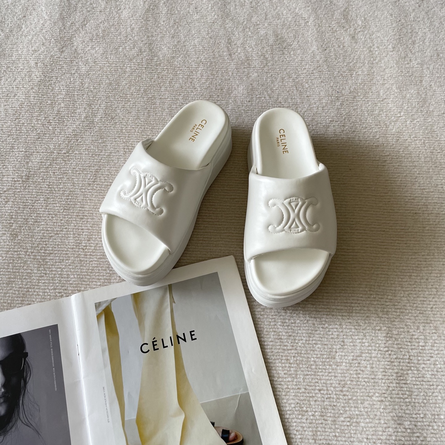 Celine Arc de Triomphe platform slides