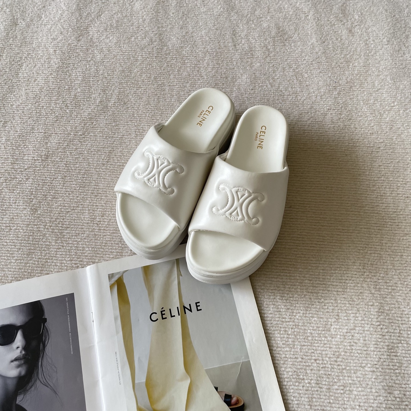 Celine Arc de Triomphe platform slides