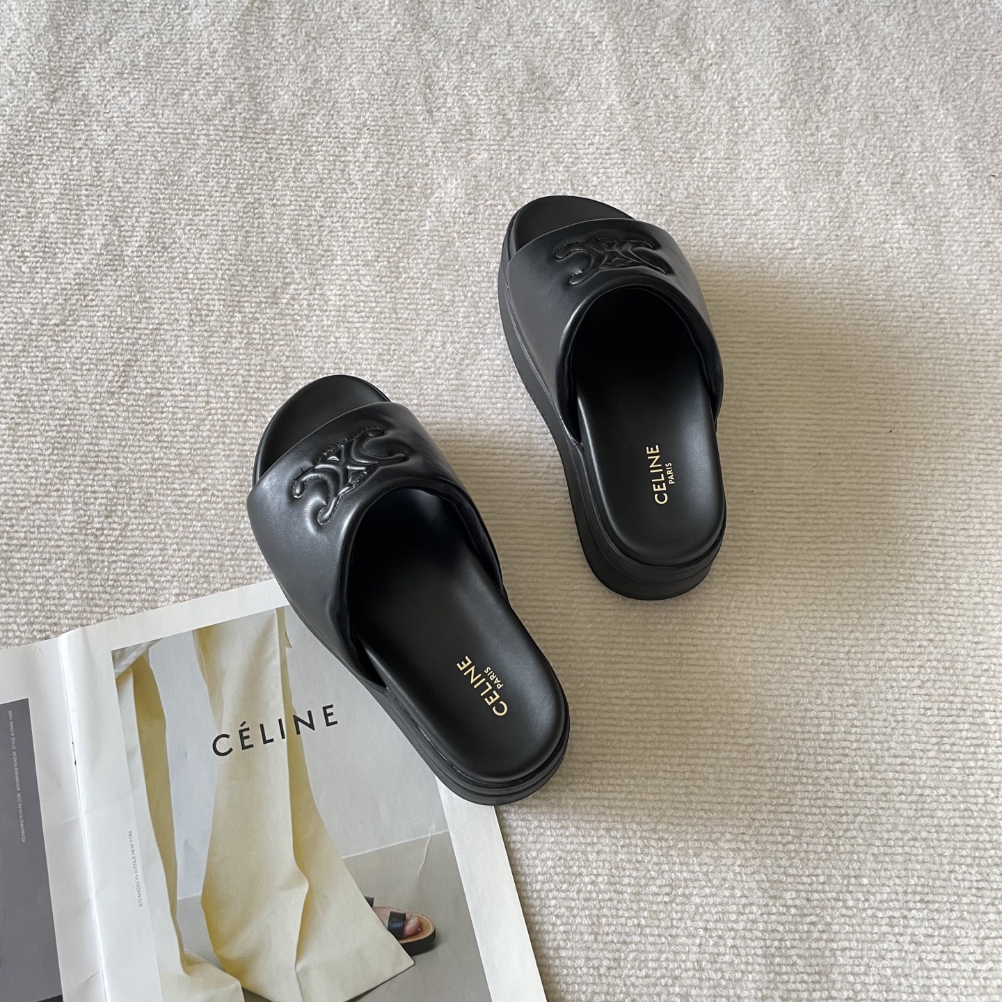 Celine Arc de Triomphe platform slides