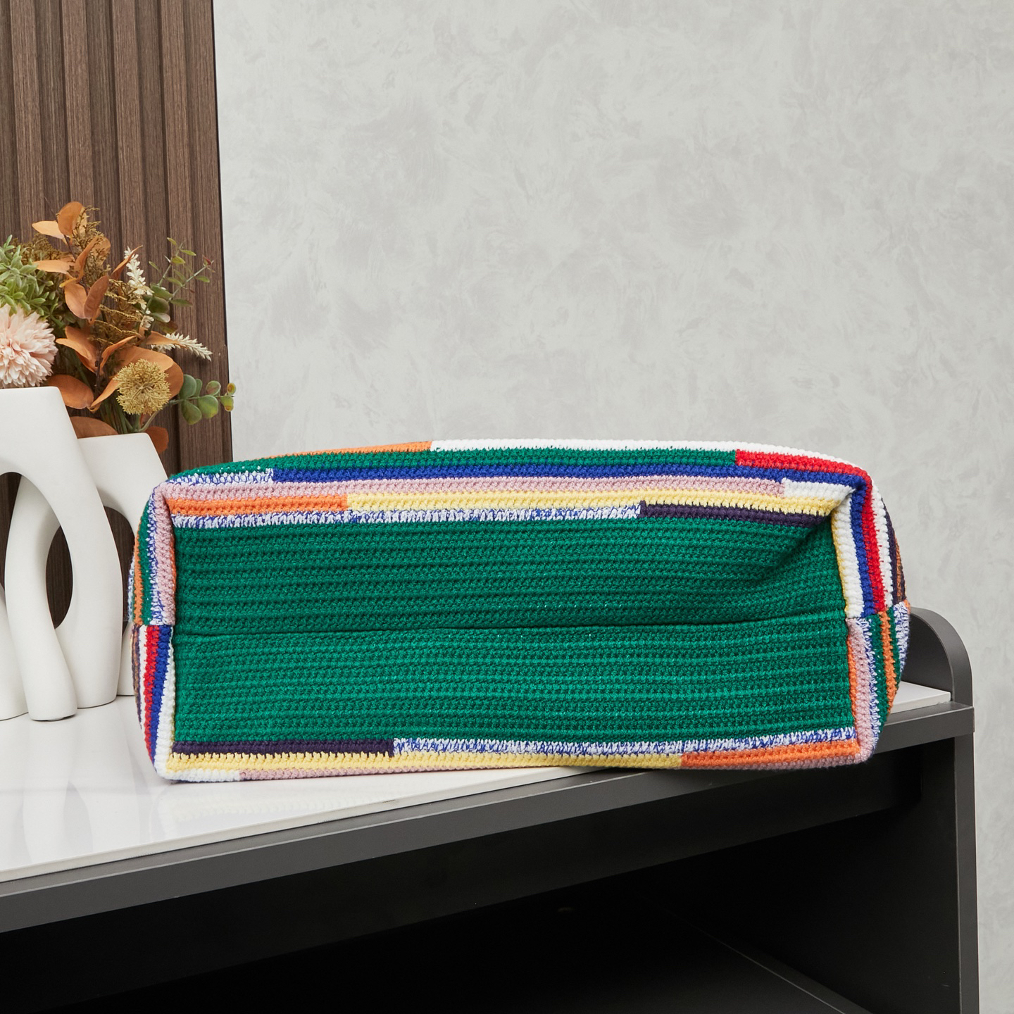 Miumiu Crochet Rainbow Tote Bag