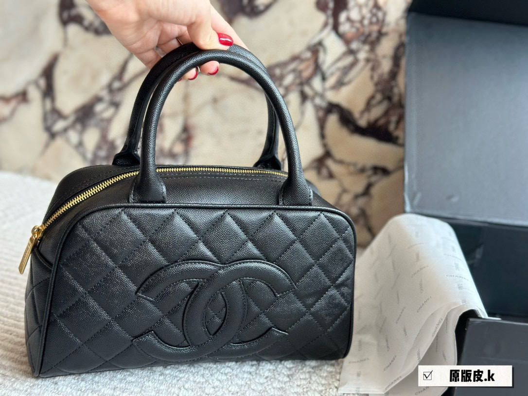 Chanel vintage bowling bag with box