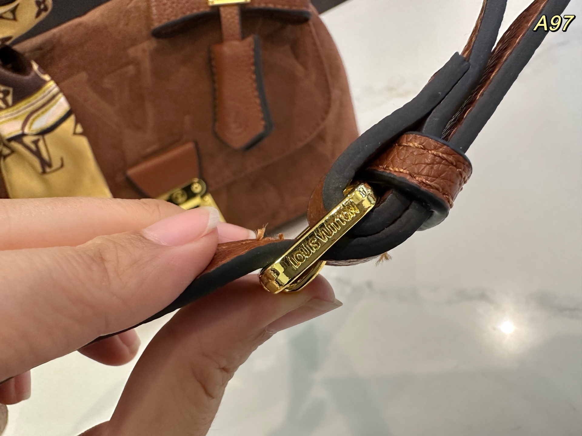 LV Madeleine BB suede handbag