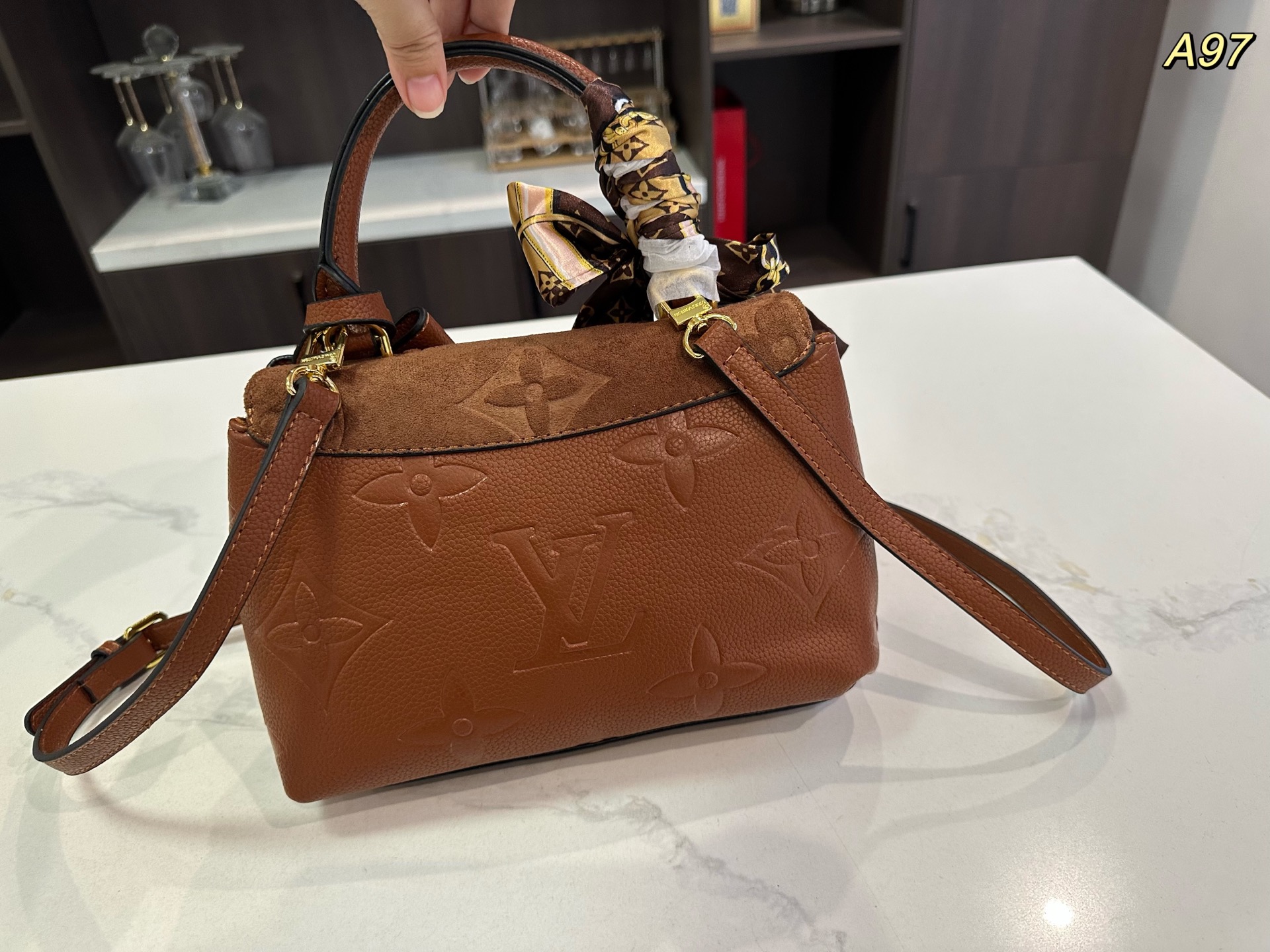 LV Madeleine BB suede handbag