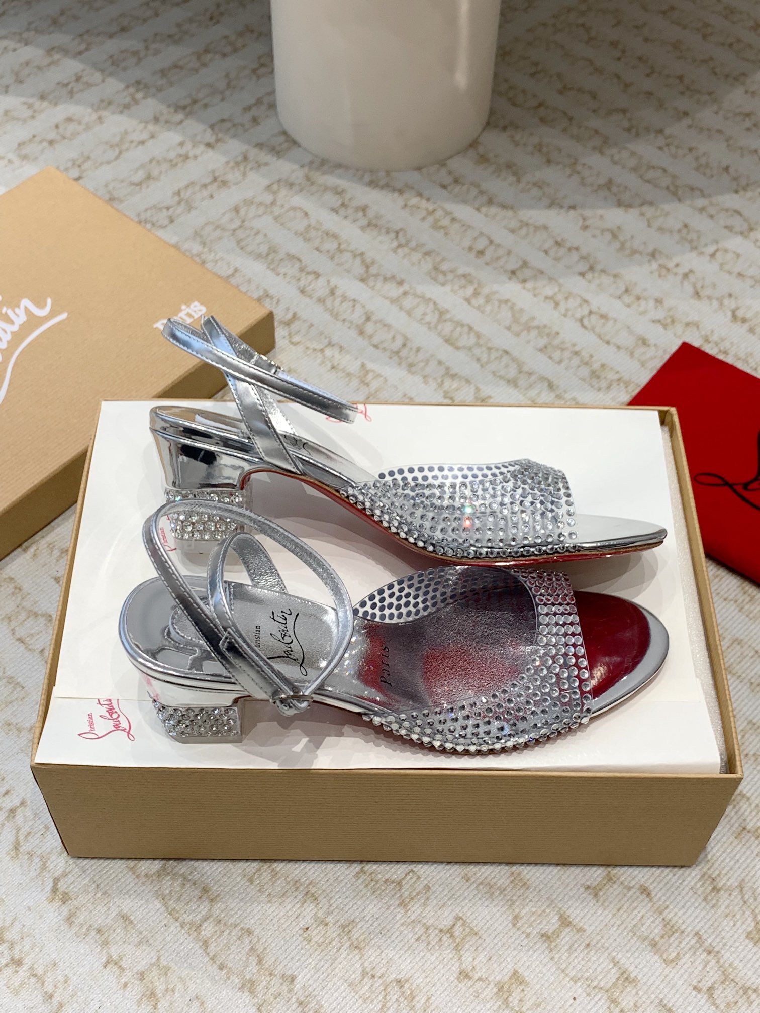 ChristianLouboutin 24ss Mary Jane CL red-bottom shoes sandals high heels